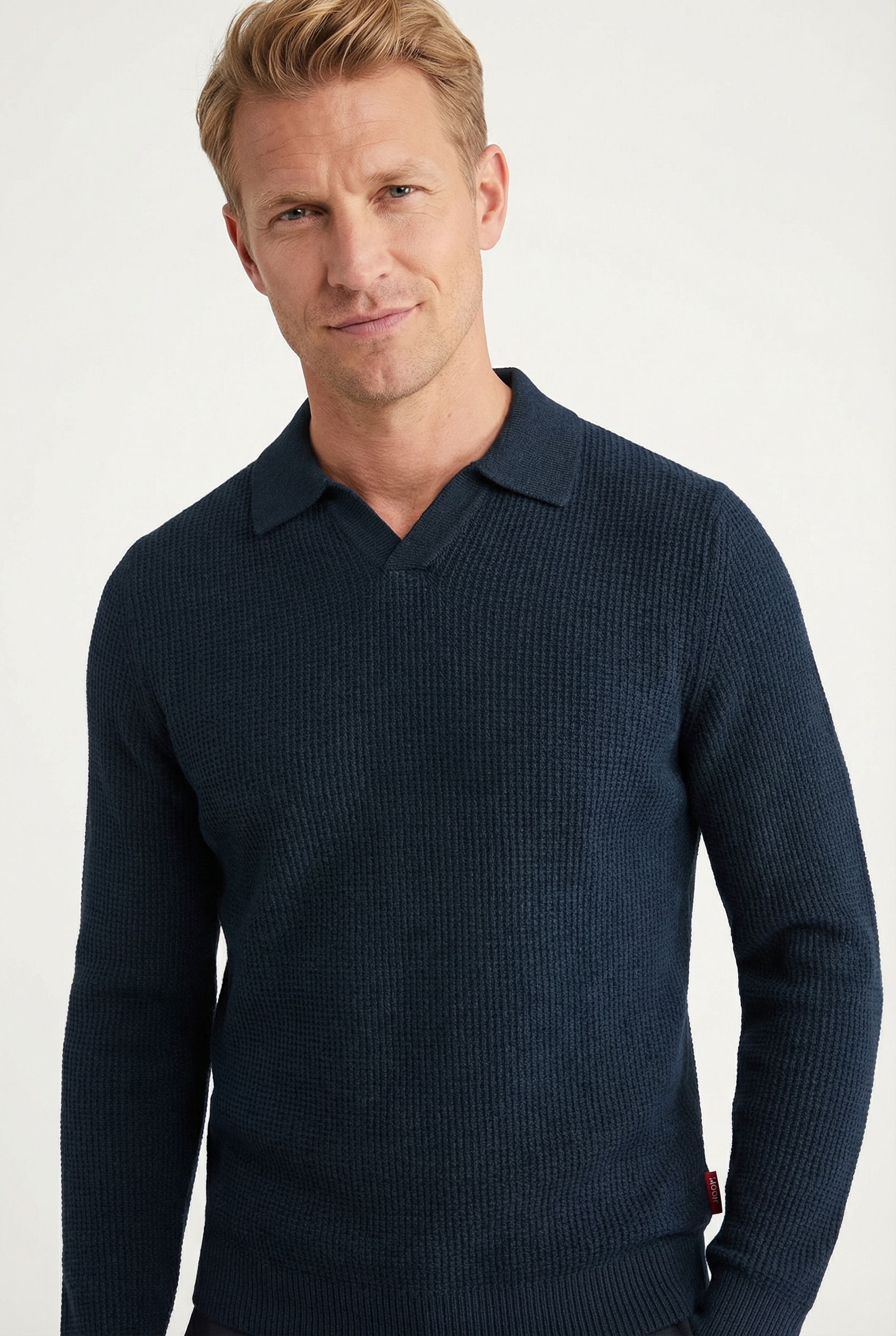 Joop Jeans Polokragenpullover »Ove« mit feinem Strukturmuster