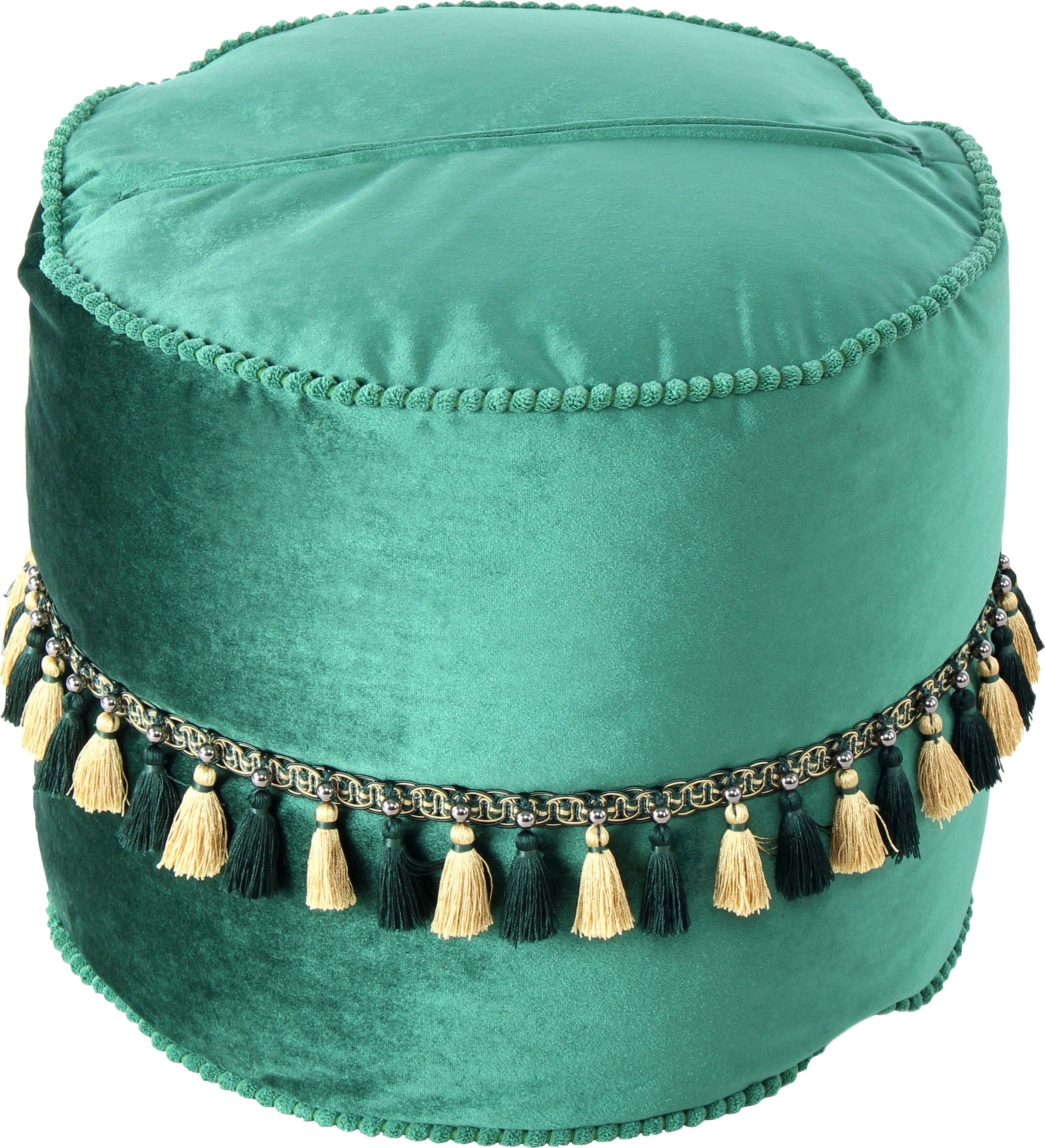 Kayoom Sitzhocker »Pouf Taj Mahal 225«, (1 St.), samtweich, verziert