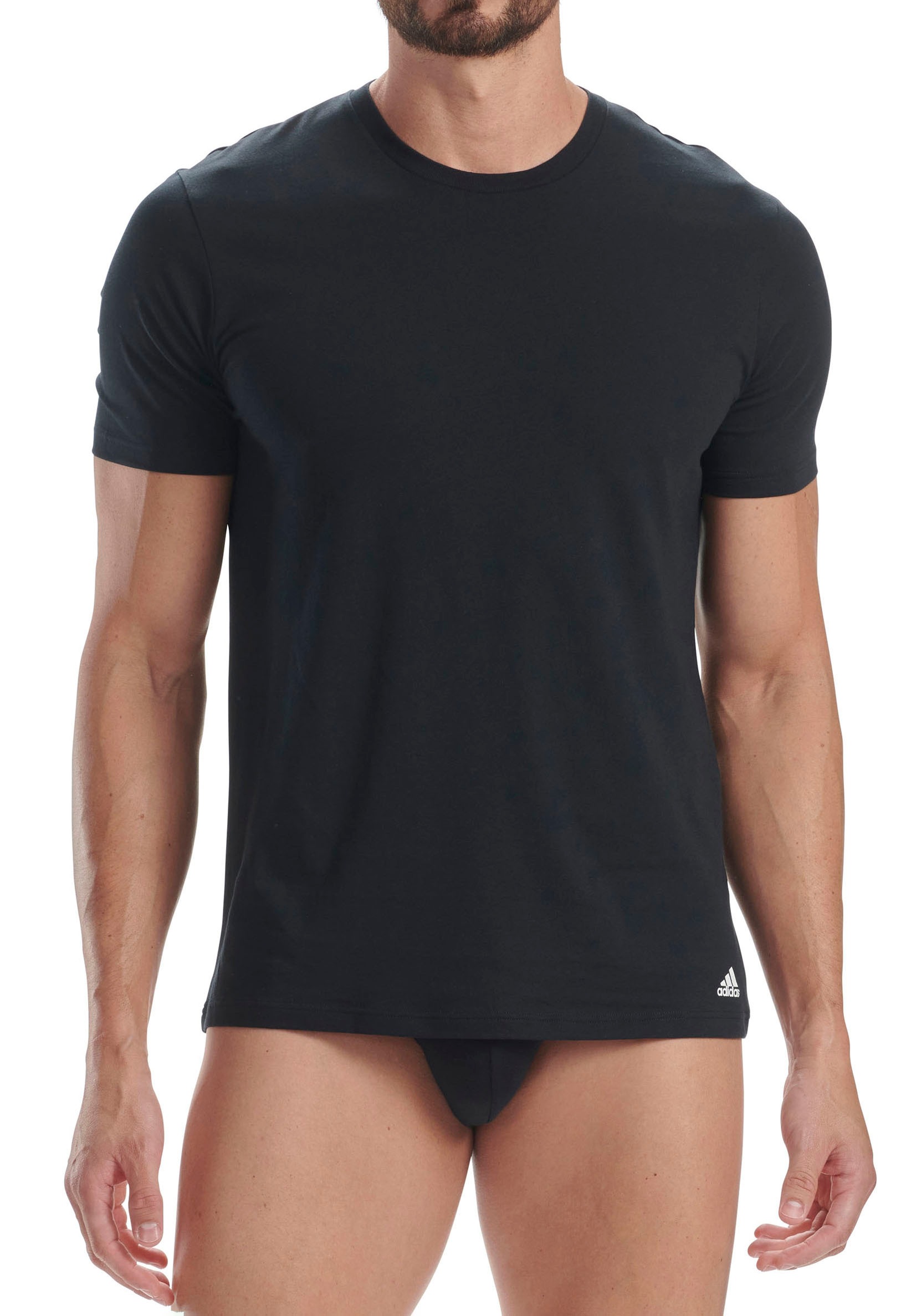 adidas Sportswear T-Shirt »"Active Flex Cotton"«, (2er-Pack), mit Rundhalsausschnitt und Slim Fit