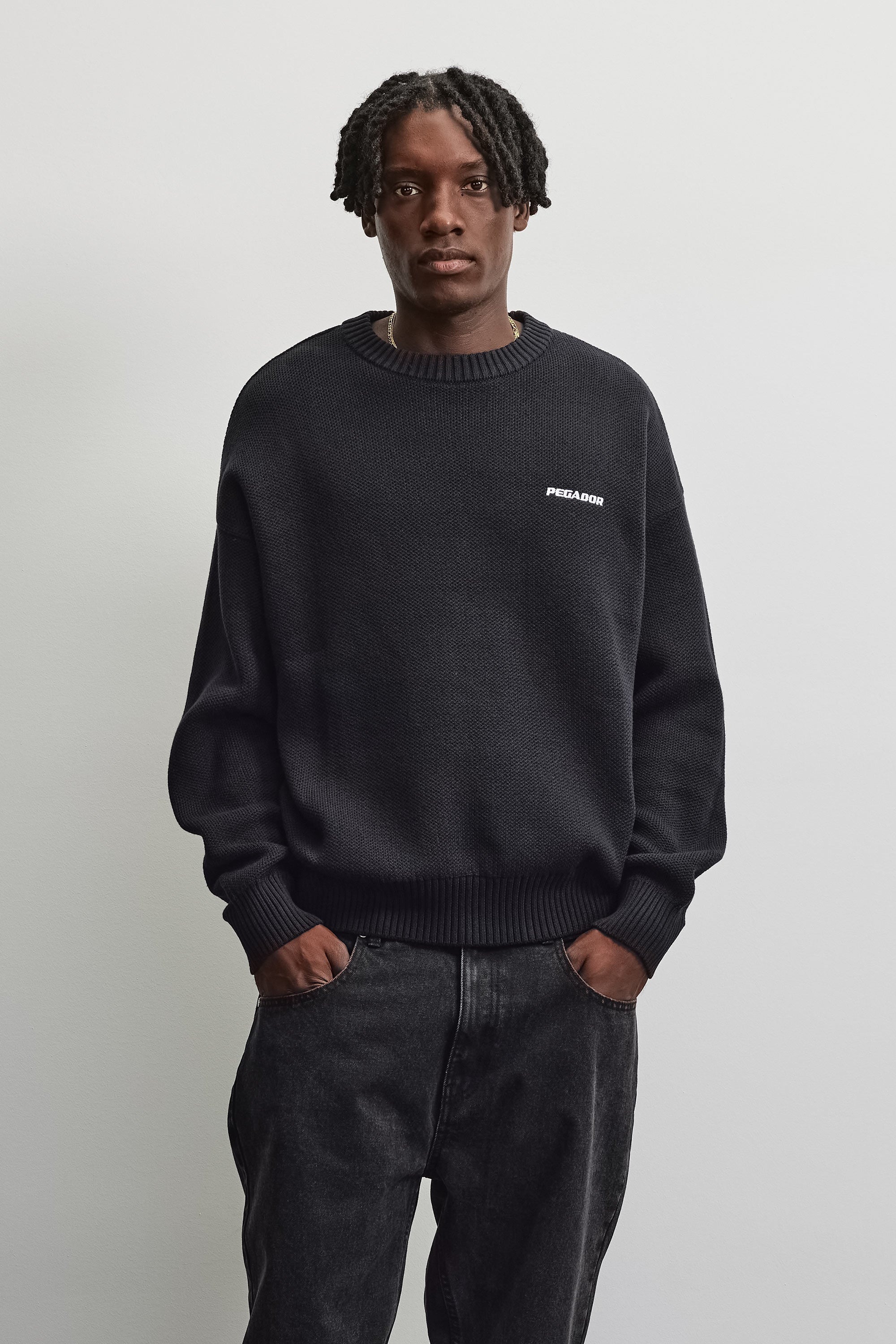 PEGADOR Rundhalspullover »Logo Oversized Knit Sweater« Baumwollmischung, oversize