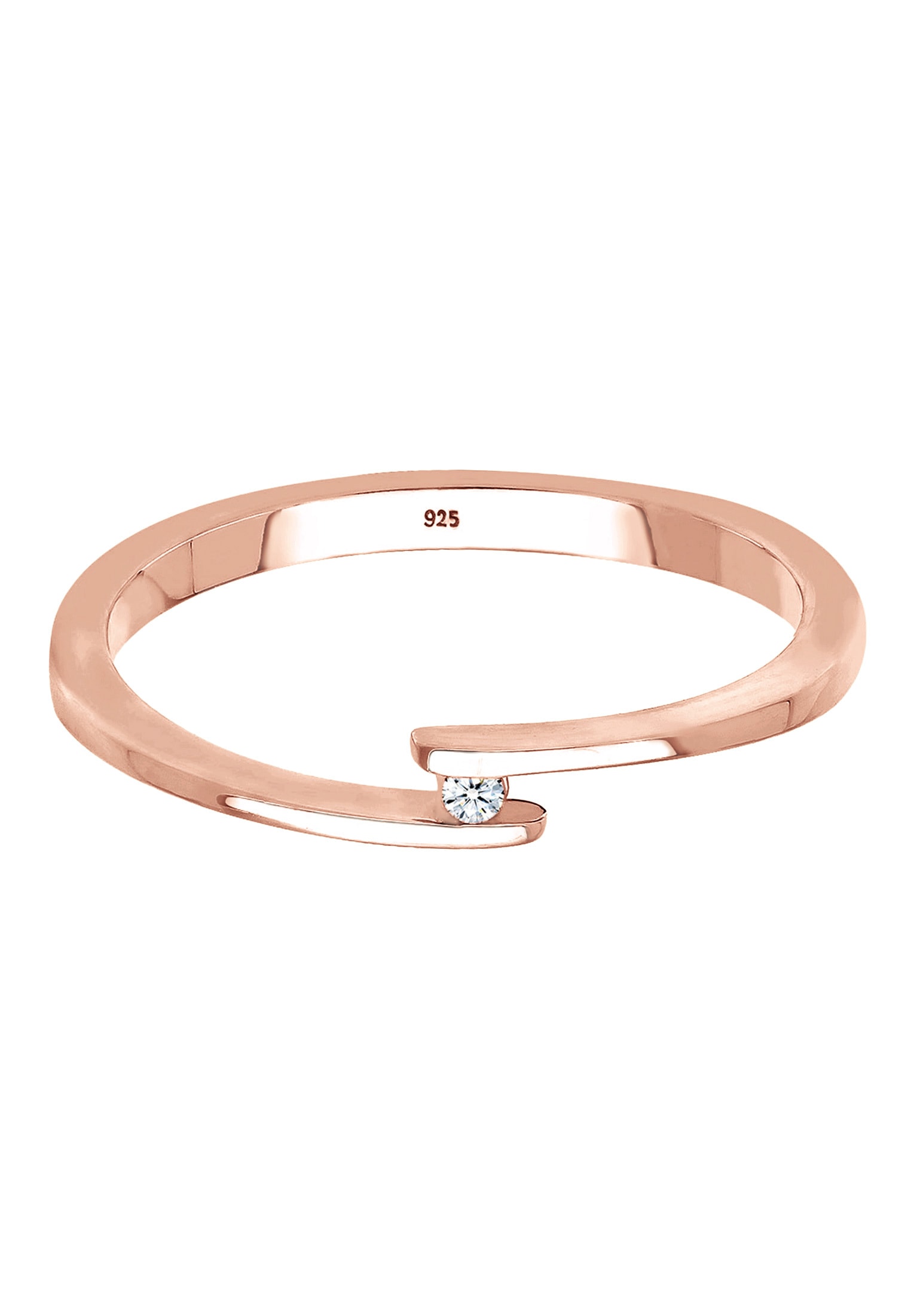 Elli DIAMONDS Trauring »Ring Diamant Weiß Brillantschliff (0.015 ct) 925 Sterling Silber«