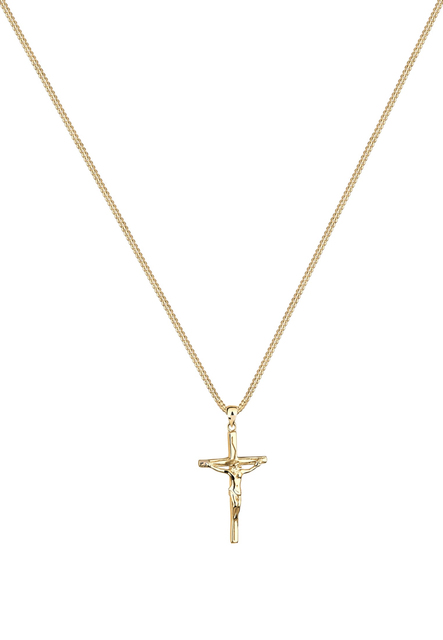 Elli Kette mit Anhänger »Halskette mit Anhänger Kreuz Jesus Kruzifix 925 Silber«