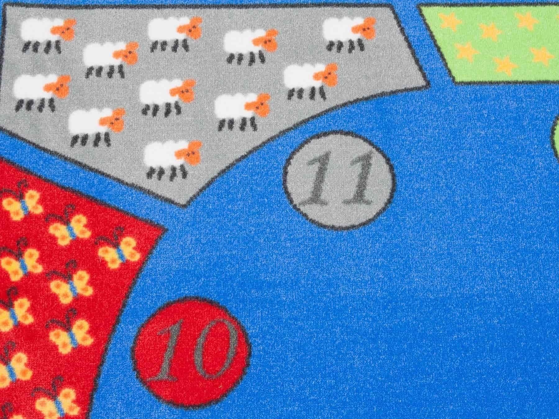 Primaflor-Ideen in Textil Kinderteppich »BILDER & ZAHLEN, Made in Belgium«, rechteckig, 5 mm Höhe, Spiel- und Lernteppich, Zahlenverständnis lernen, Kinderzimmer