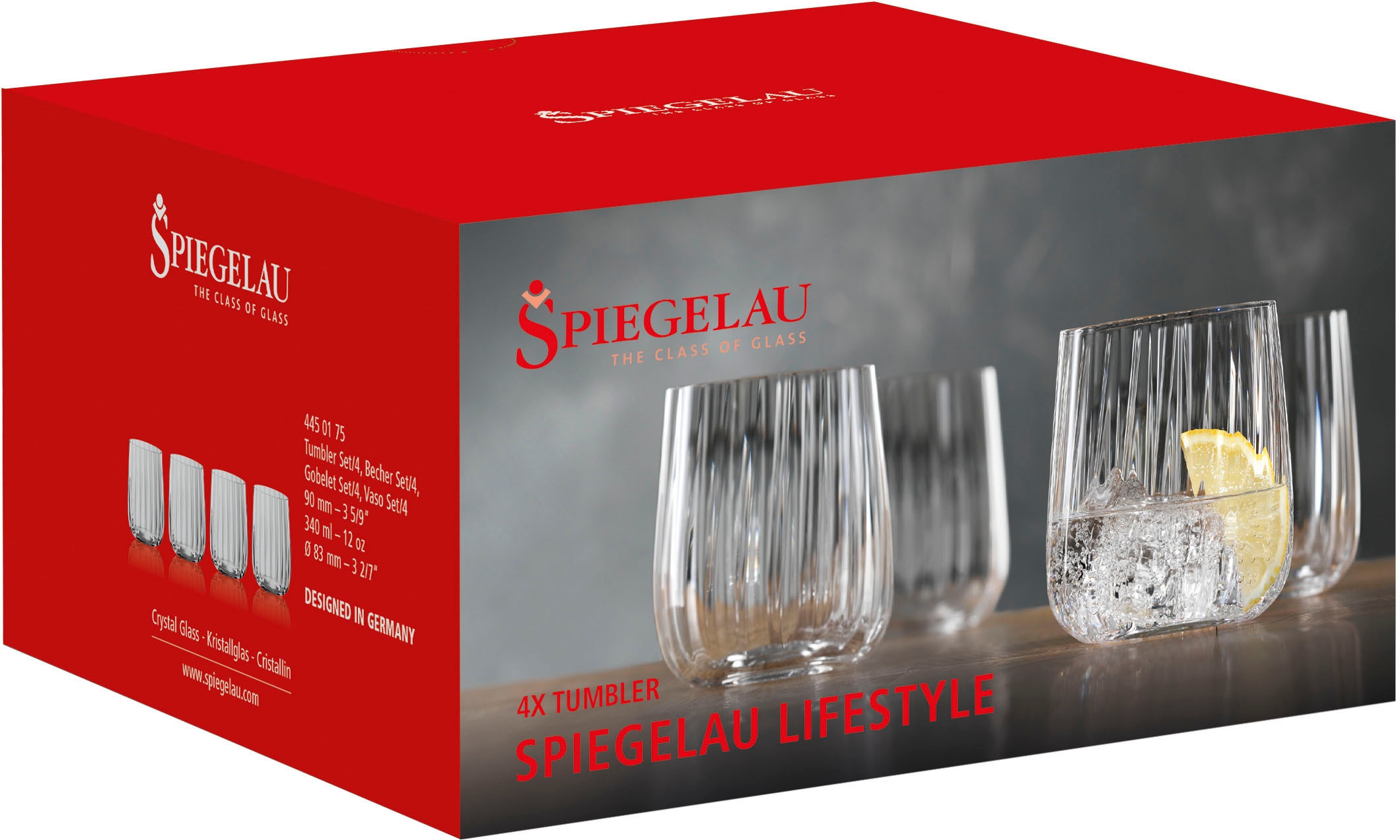 SPIEGELAU Becher »LifeStyle«, (Set, 4 tlg., Set bestehend aus 4 Gläsern), 340 ml, 4-teilig