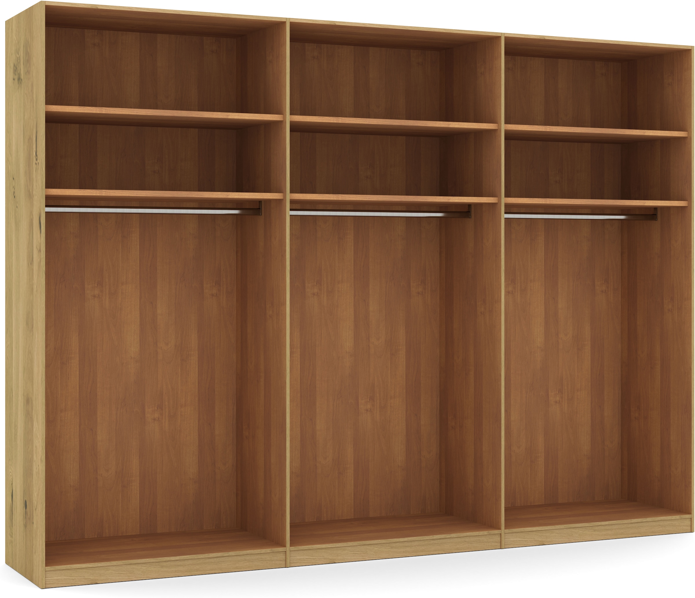 Musterring Drehtürenschrank »Savona, Kleiderschrank, Schrank, Garderobe, teilmassiv Eiche«, (mit Türdämpfern, in 5 Breiten & 2 Höhen, extra Böden, MADE IN GERMANY), Türen in Bianco-Eiche massiv, mit Querriegel, verschiedene Größen