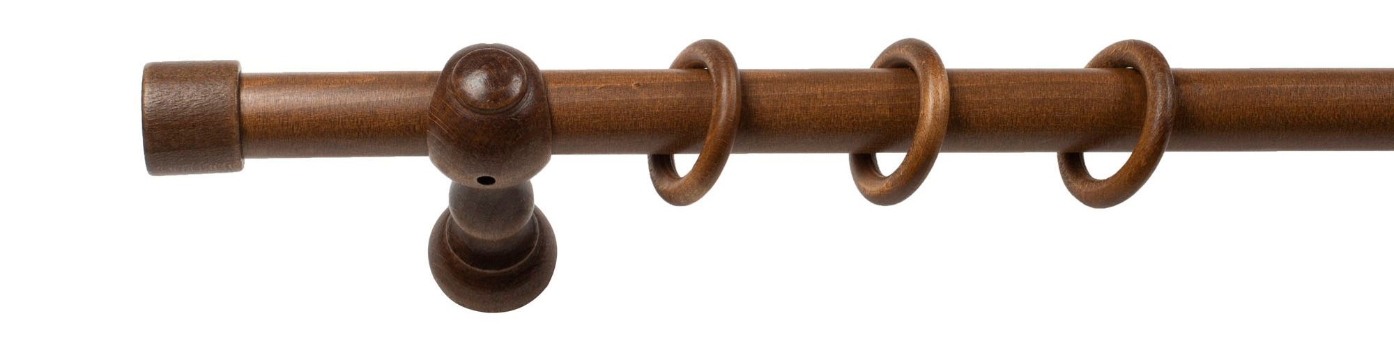 SN DECO GROUP Gardinenstange »Cafiro«, 1 läufig-läufig, Fixmaß, 28 mm, Holz, verschiedene Längen und Farben, Komplettset