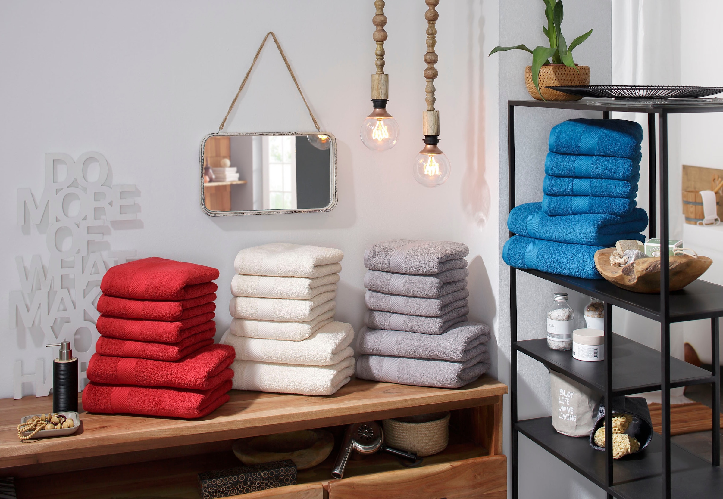 my home Duschtücher »Eva«, (2 St., 2er Set Badetücher 70 x 140 cm), Premium-Qualität 550g/m², flauschig, Handtuchset aus 100 % Baumwolle