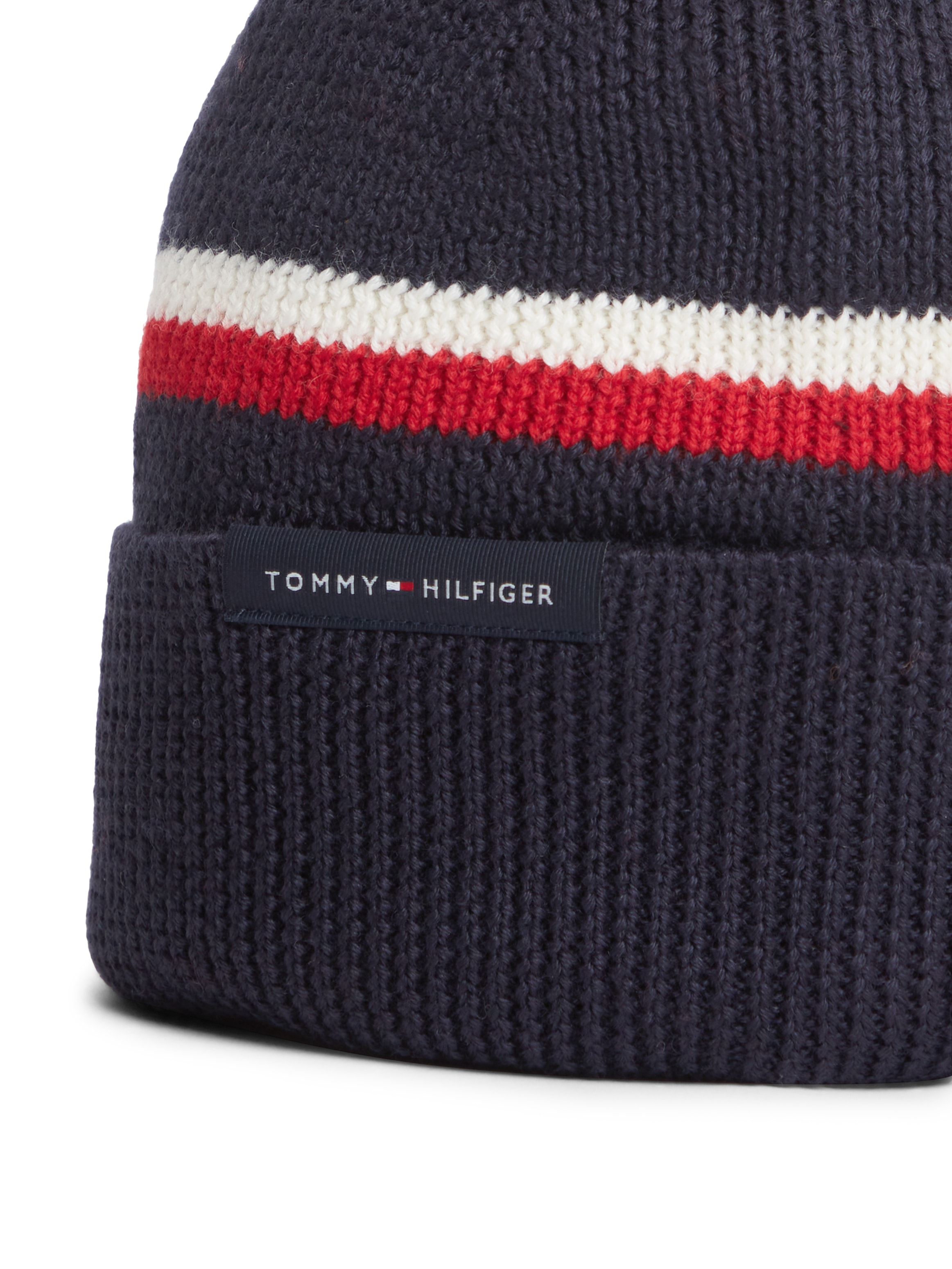 Tommy Hilfiger Beanie »TH RWB« aus Wollmix mit Global-Streifen
