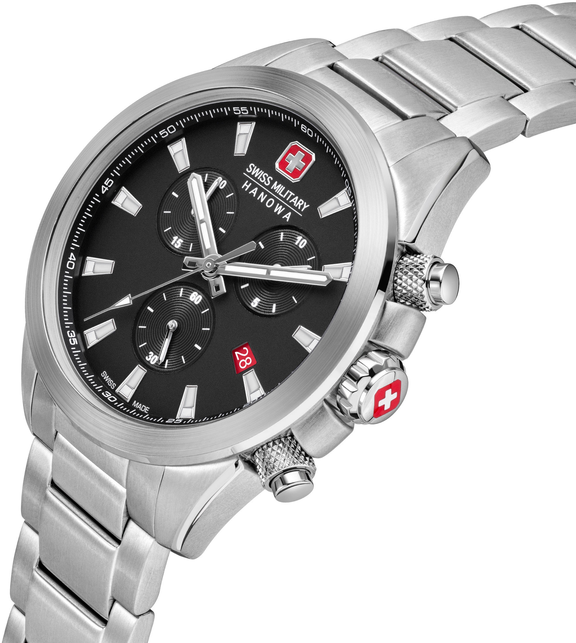 Swiss Military Hanowa Chronograph »CHIROPTERA NIGHT VISION, SMWGI0001901«, Quarzuhr, Herrenuhr, Datum, Stoppfunktion, Saphirglas, Swiss Made