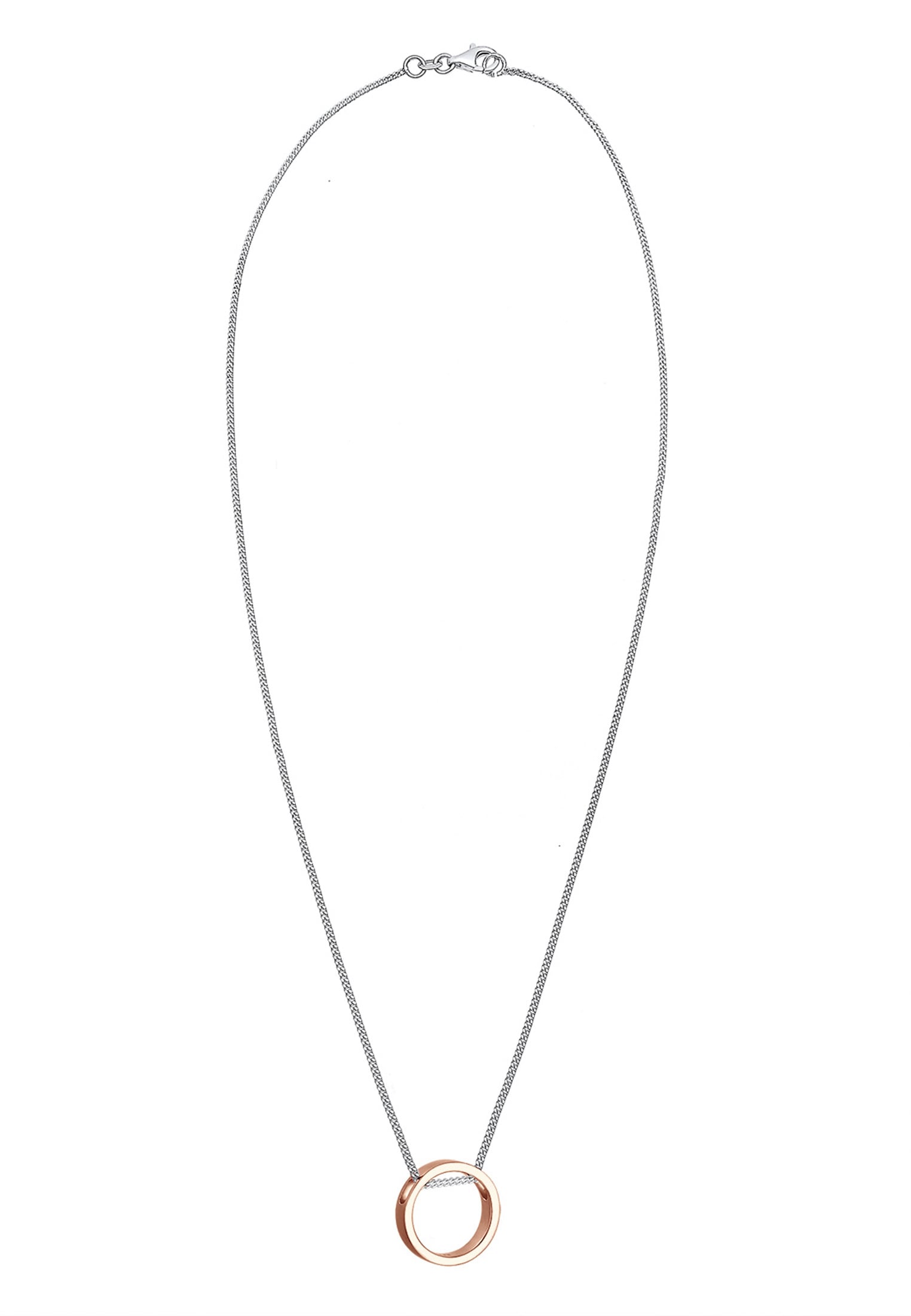Elli Kette mit Anhänger »Halskette Halskette mit Anhänger Kreis 925 Sterling Silber Rosegold«