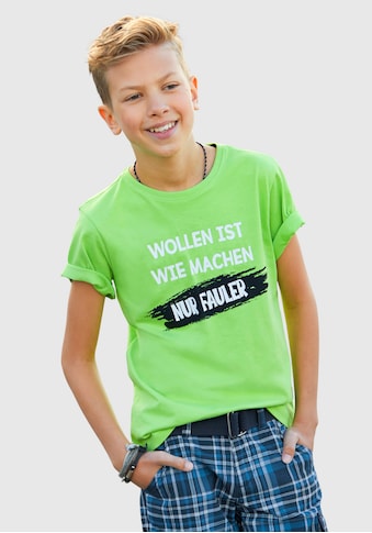 KIDSWORLD T-Shirt »WOLLEN IST WIE MACHEN....«, Spruch kaufen