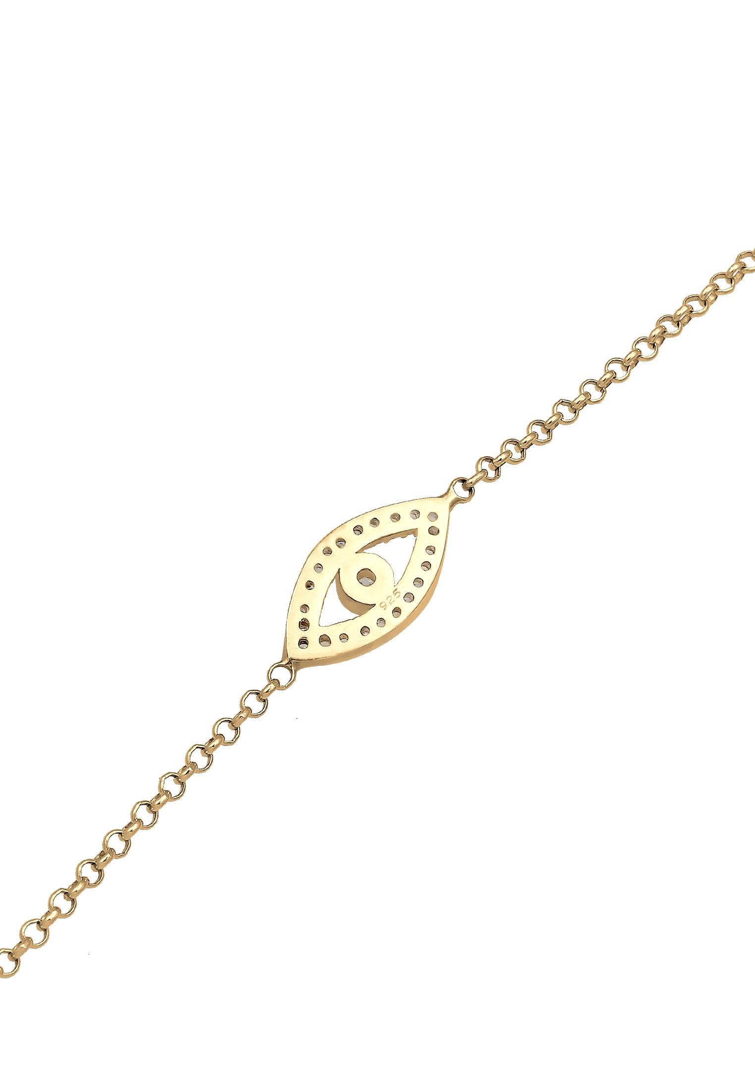 Elli Choker »Halskette Evil Eye Zirkonia Weiß 925 Sterling Silber vergoldet«