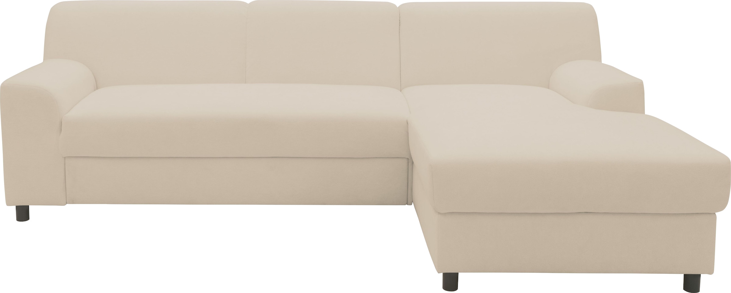 DOMO collection Ecksofa »Turah 2, L-Form, Cord oder Luxus-Microfaser, komfortabler Federkern«, B/T/H: 241/146/79 cm, incl. Zierkissen, wahlweise mit Bettfunktion