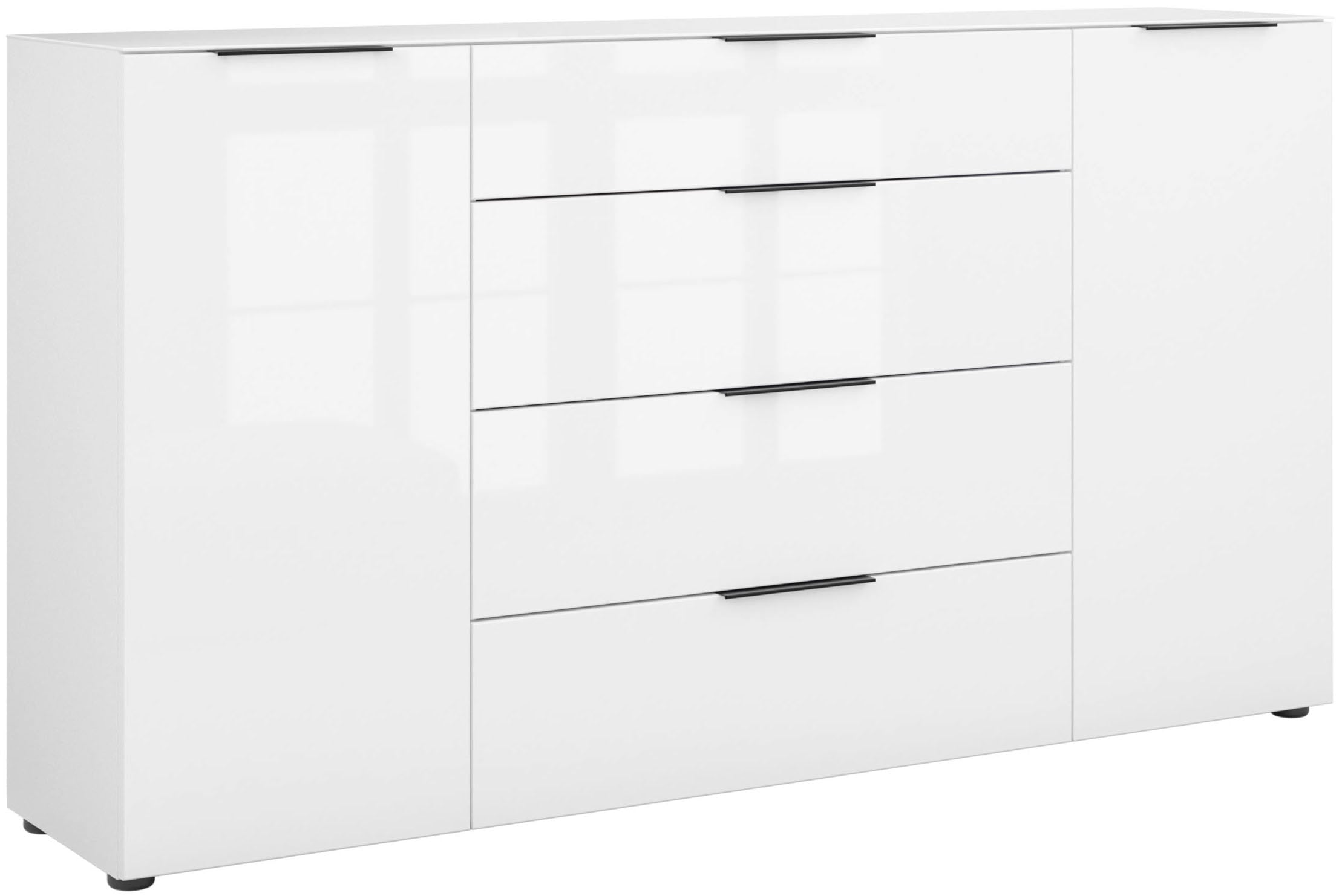 Manjana Möbel Sideboard »Style« mit Metallgriffen & Glasfront, Soft-Close, Selbsteinzug, in 2 Breiten