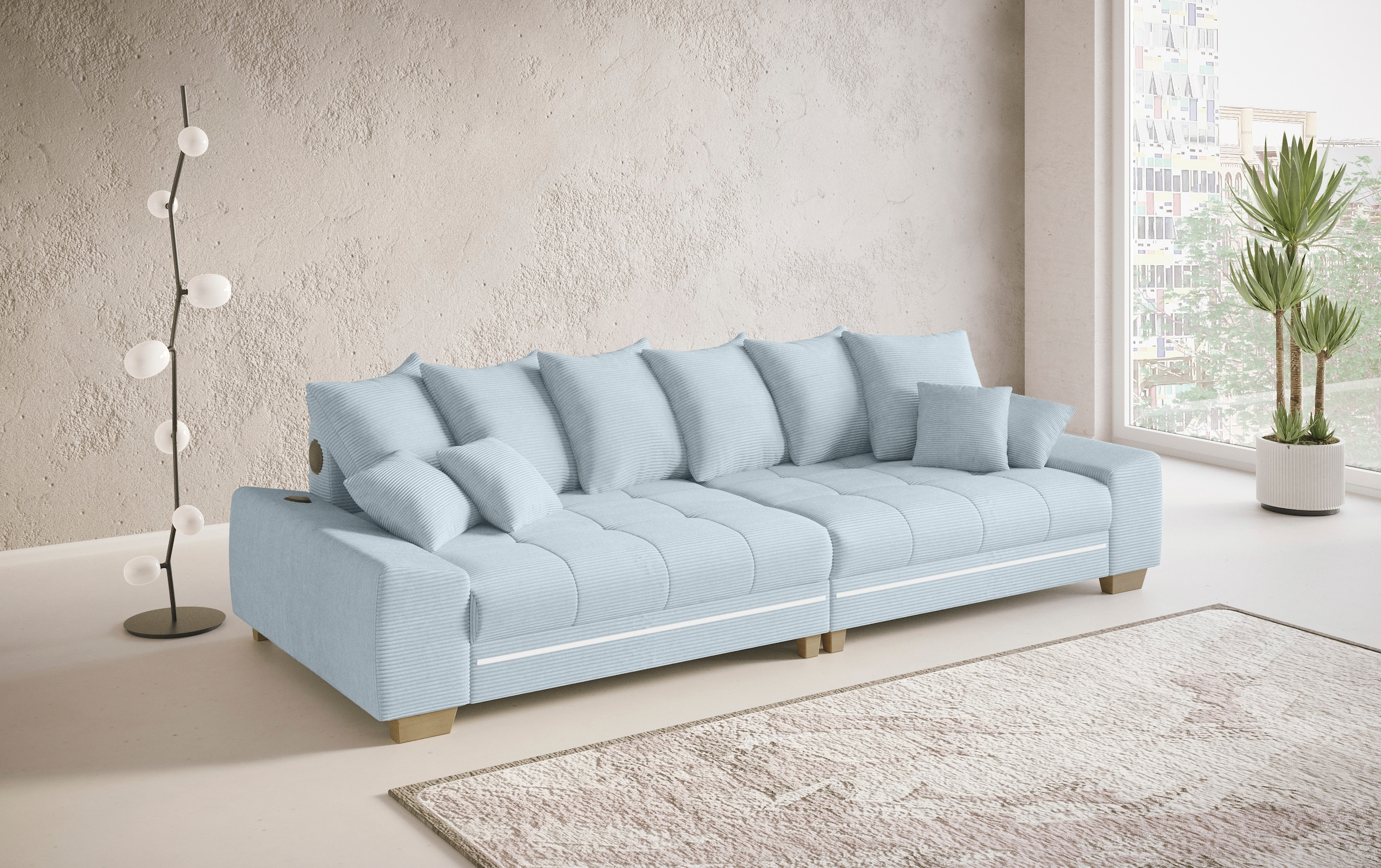 Mr. Couch Big-Sofa »Nikita II« RGB-LED, Bluetooth-Soundsystem, wahlweise mit Kaltschaum