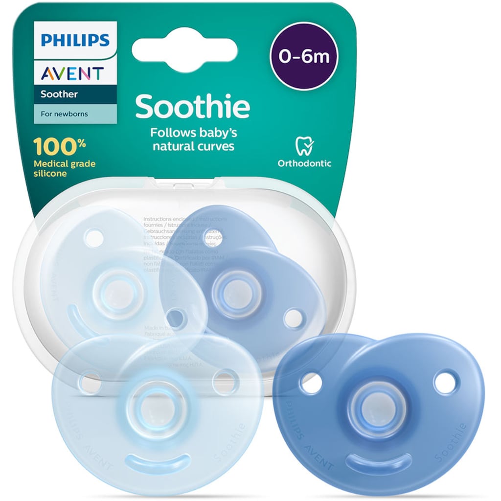 Philips AVENT Schnuller »Soothie 0-6m SCF099«, (2 St.)