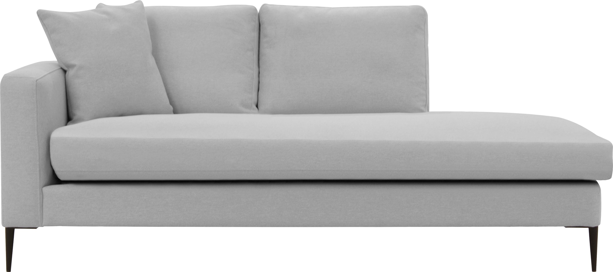 Home affaire Recamiere »Cozy Chaiselongue, Maße B/T/H: 195/97/80 cm« mit losen Kissen und Metallbeinen, Armlehne links oder rechts wählbar