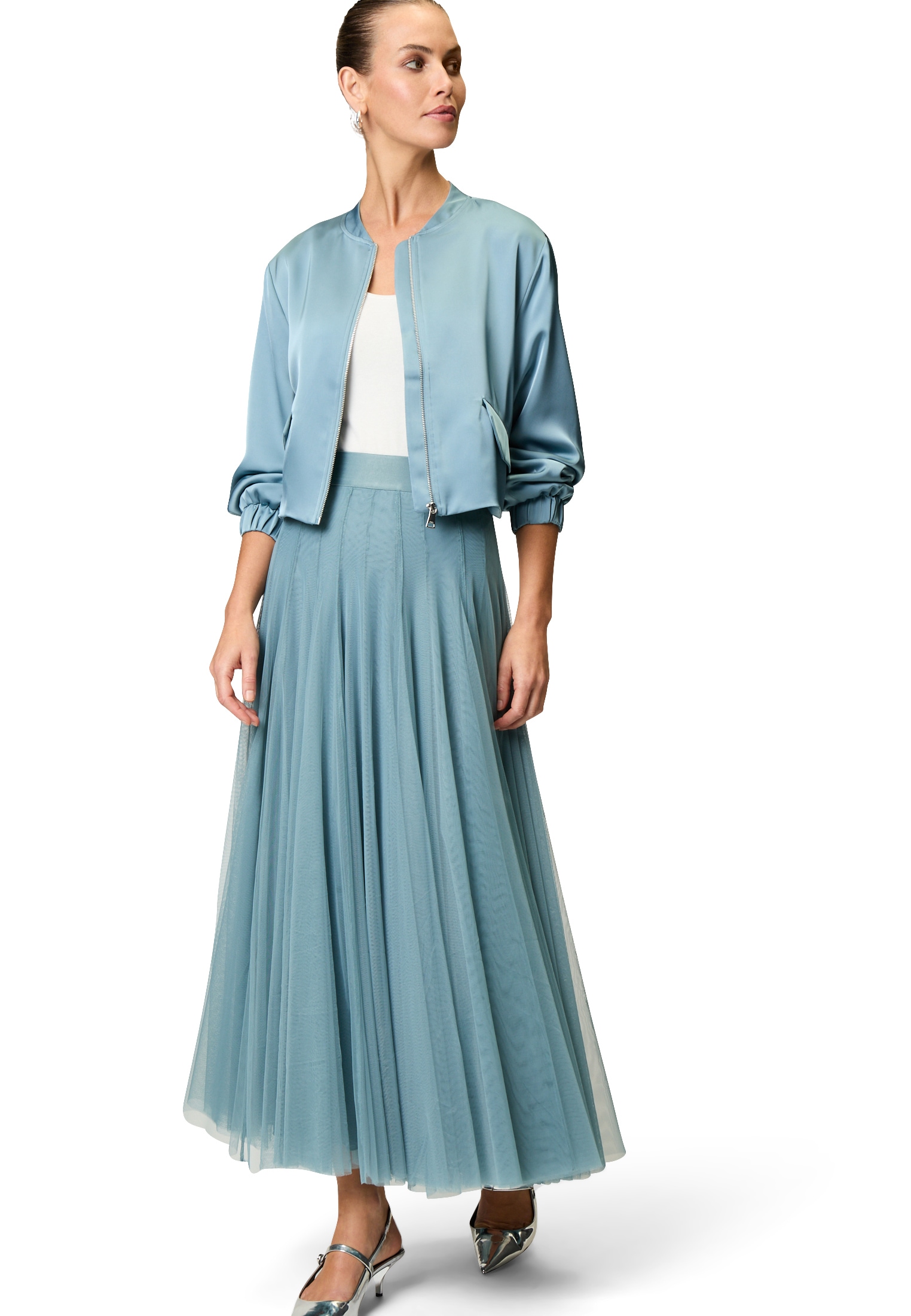 Zero Jackenblazer »Satin-Jacke mit Klappentaschen«