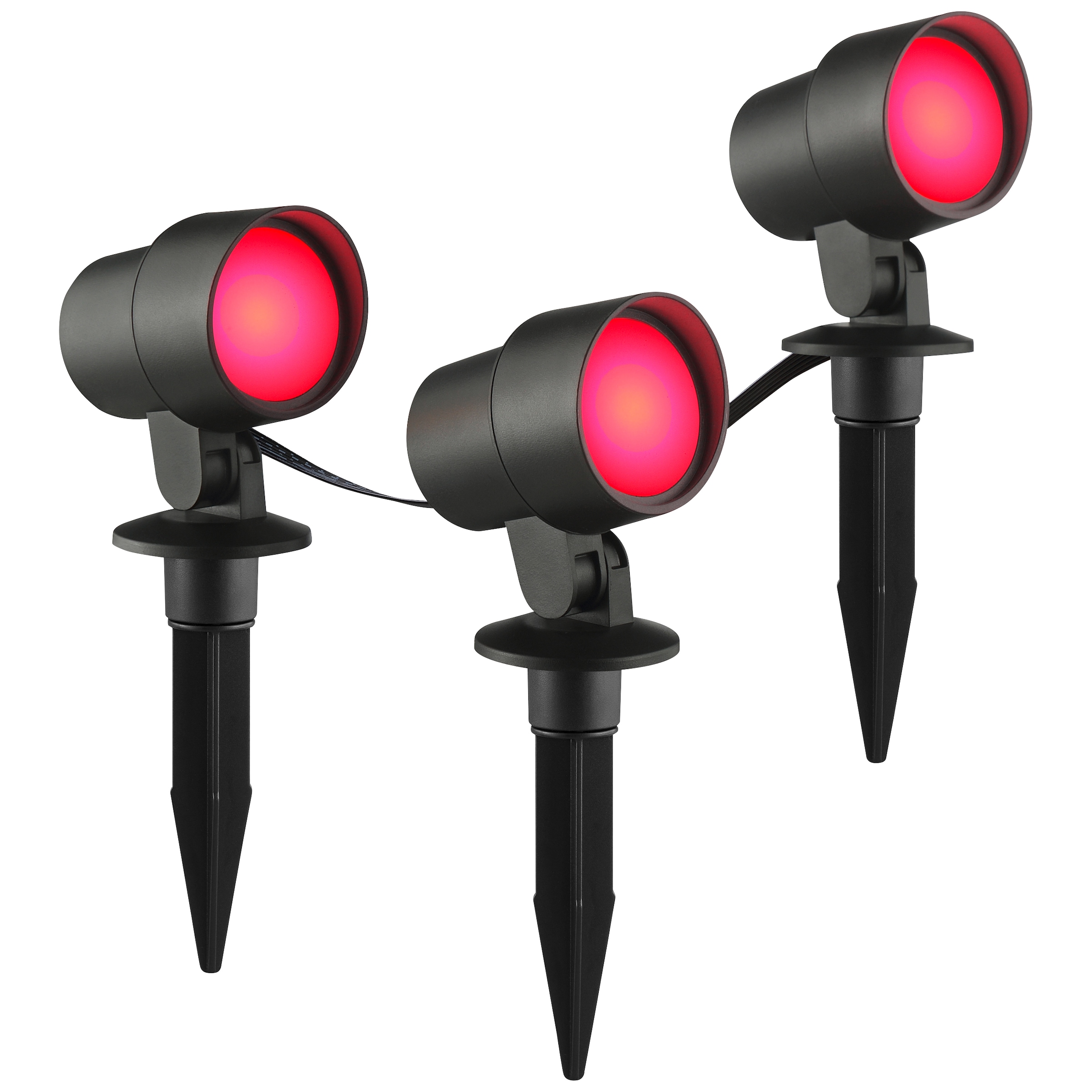 Brilliant LED Gartenleuchte »Kamara« LED-Modul 3 Stk. RGB | warmweiß - kaltweiß LED Gartenspieß Set, dimmbar, RGB, CCT, IP44, schwarz, App steuerbar