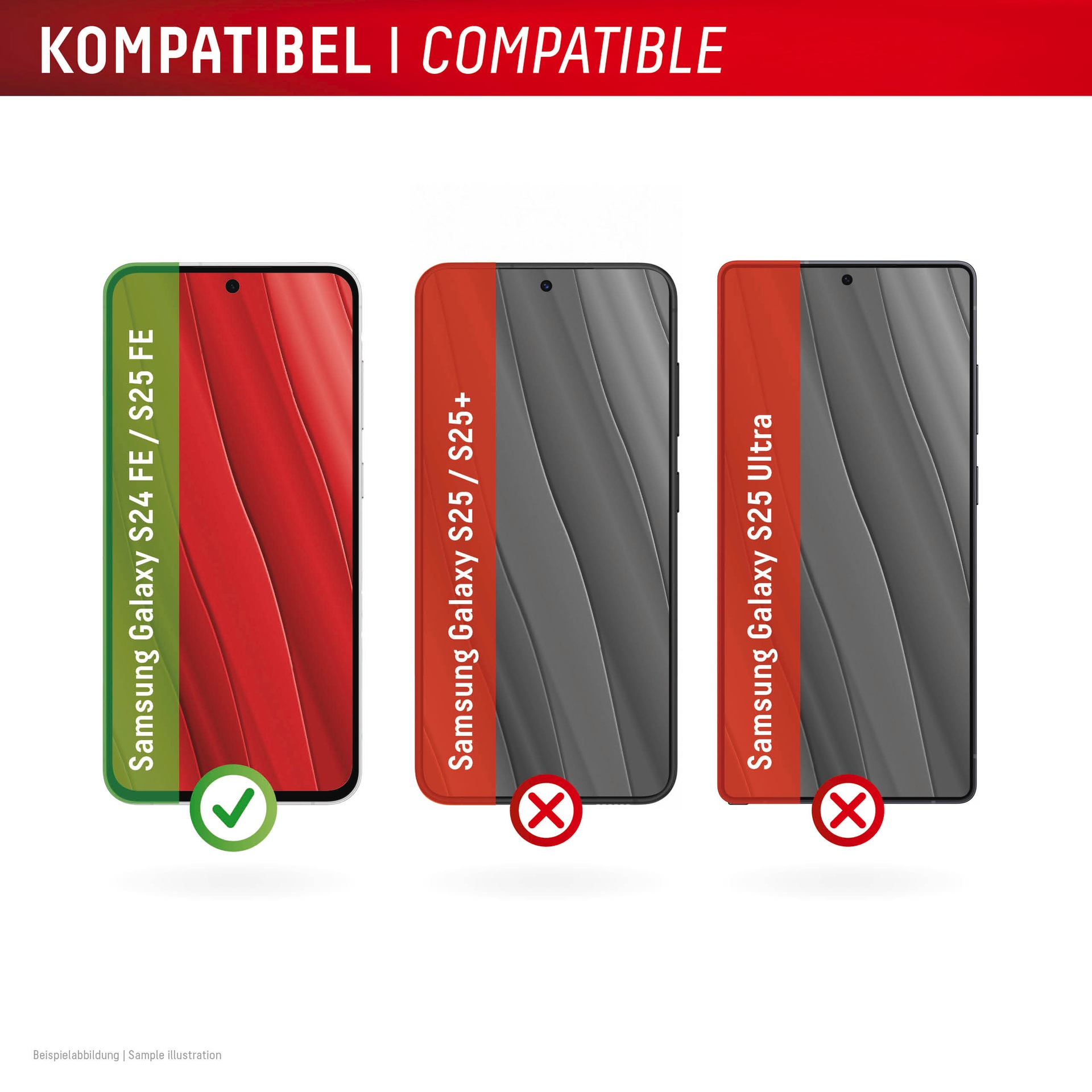 Displex Displayschutzglas »Real Glass Screen Protector«, für Samsung Galaxy S24 FE-Samsung Galaxy S25 FE, Displayschutzfolie, Schutzfolie, Bildschirmschutz, kratz- & stoßfest