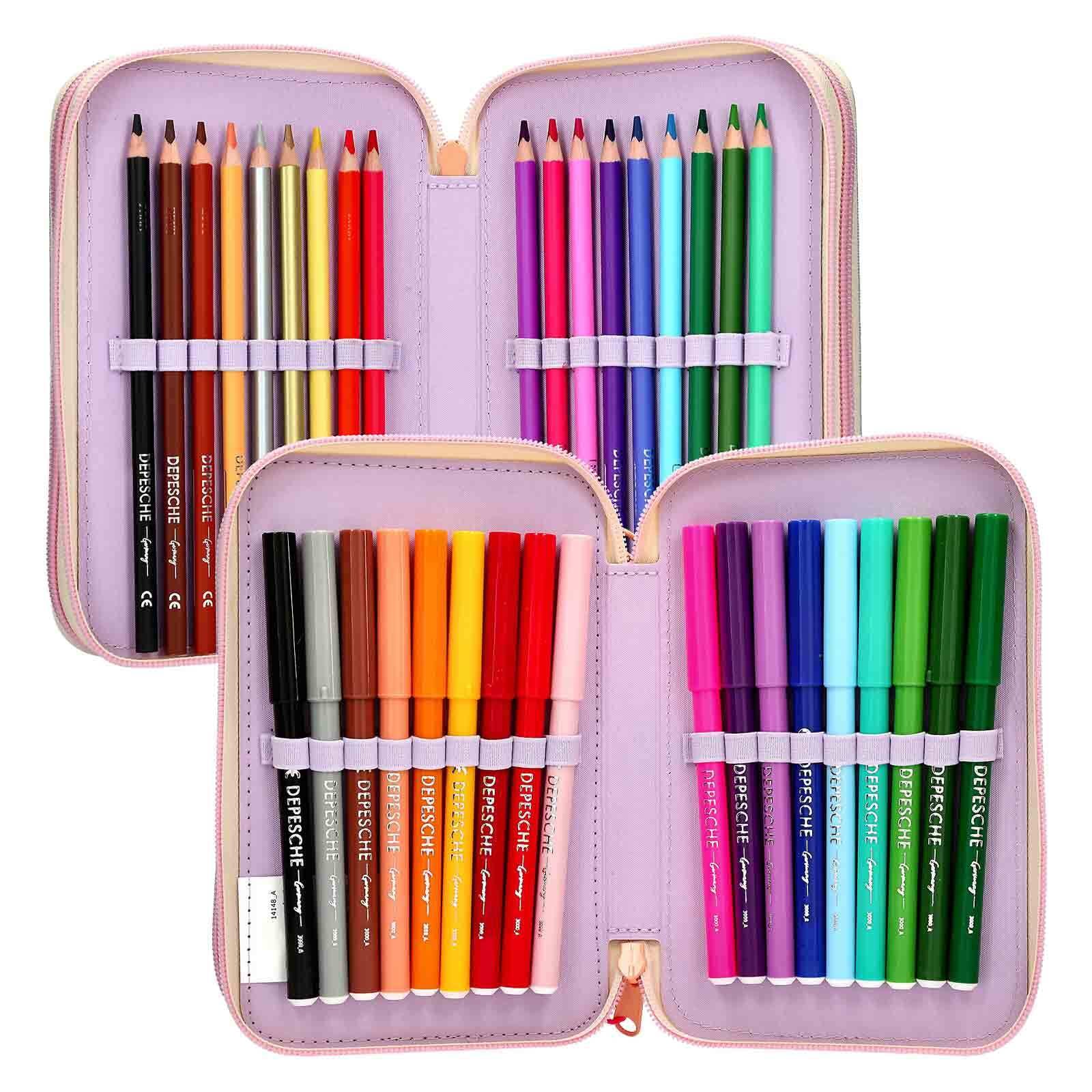 Depesche Buntstift »3-Fach Federtasche SUNNY DOG TOPModel 7,5 x 13 x 20 cm bunt«