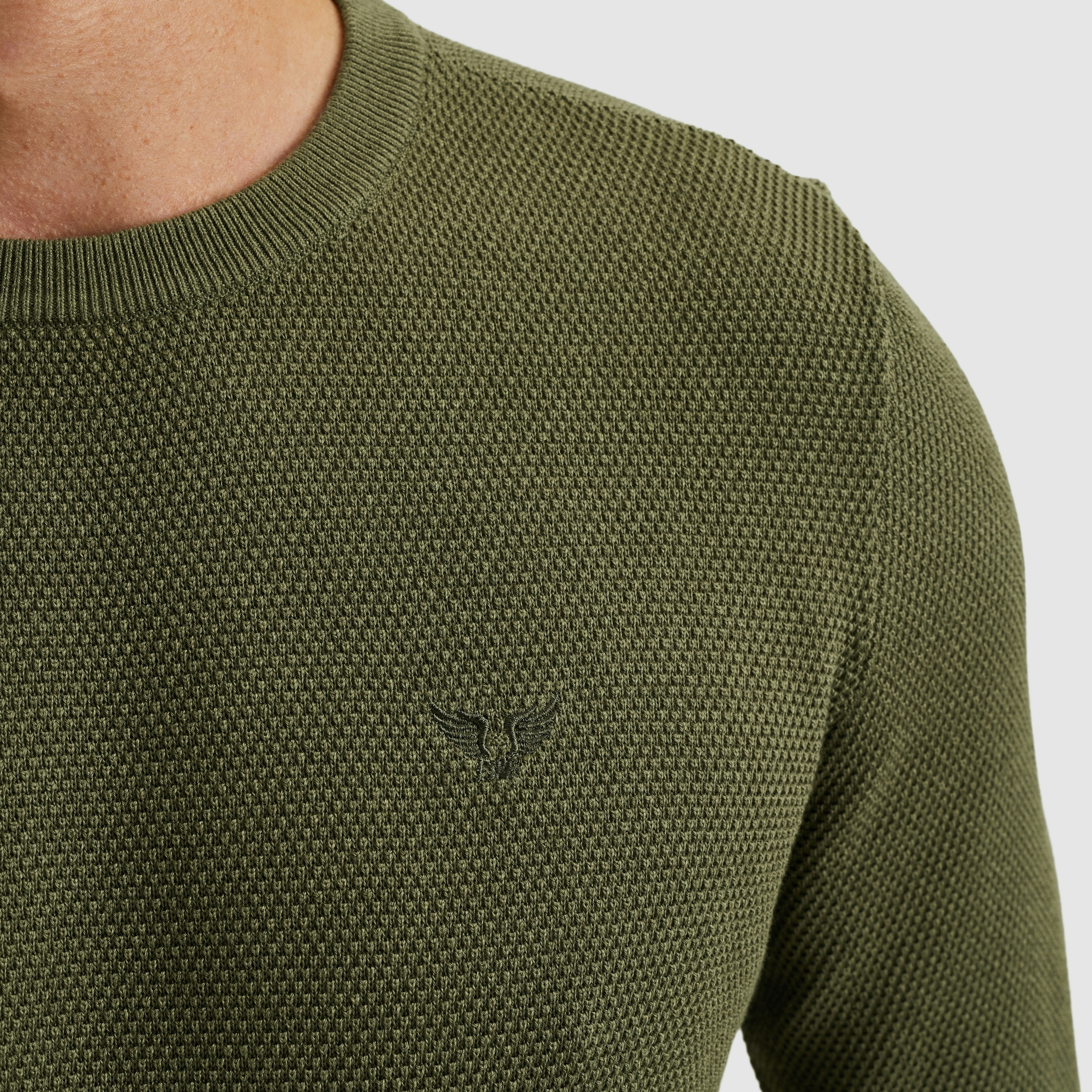 PME LEGEND Rundhalspullover, mit Logo Stickerei