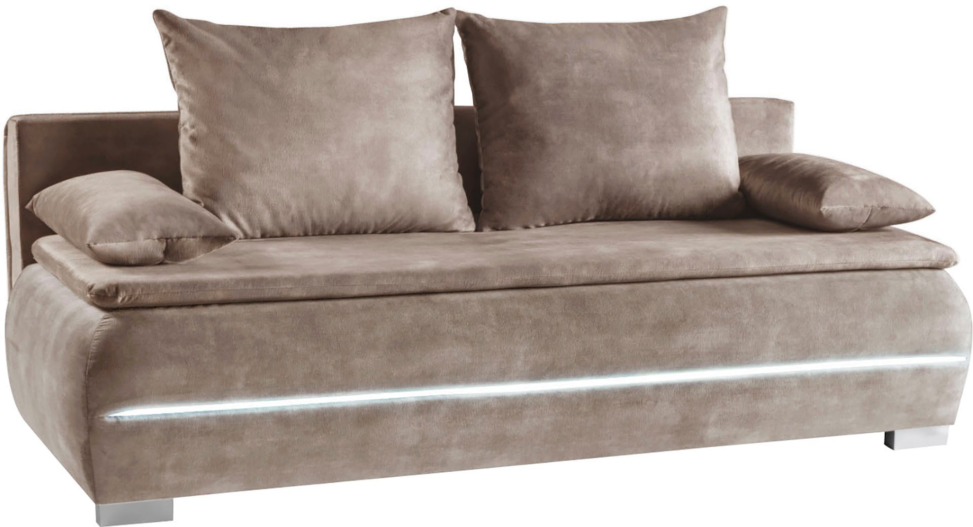 WERK2 Schlafsofa »Tekla LED«, 2-Sitzer Schlafcouch mit Bettkasten & stylischer RGB-LED-Beleuchtung
