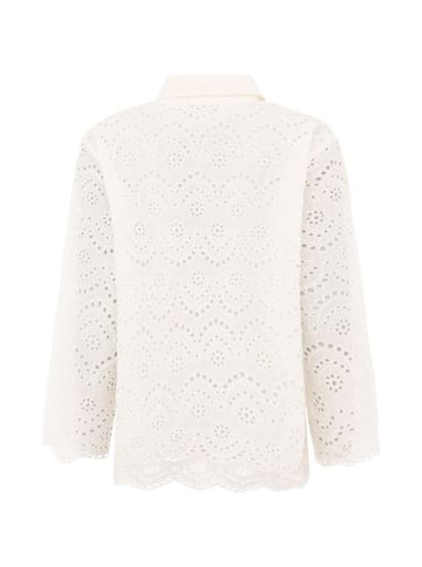 Zwillingsherz Kurzarmbluse »"Lochstickerei"« langarm, mit Kragen, Lochspitze, Knopfleiste