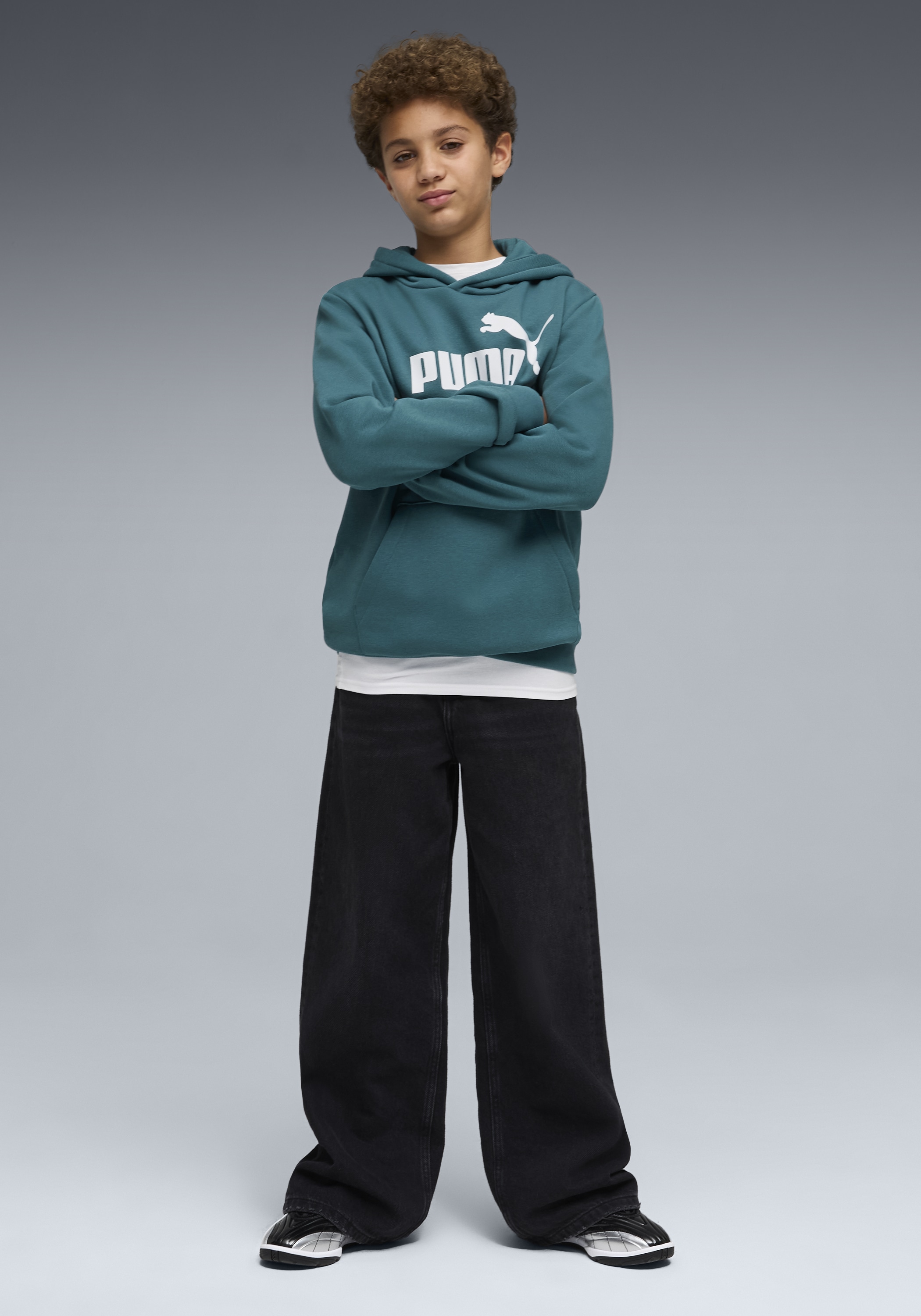 PUMA Kapuzensweatshirt »ESS NO 1 LOGO HOODIE FL B«, mit Rundhalsausschnitt, mit Kapuze mit Jerseyfutter
