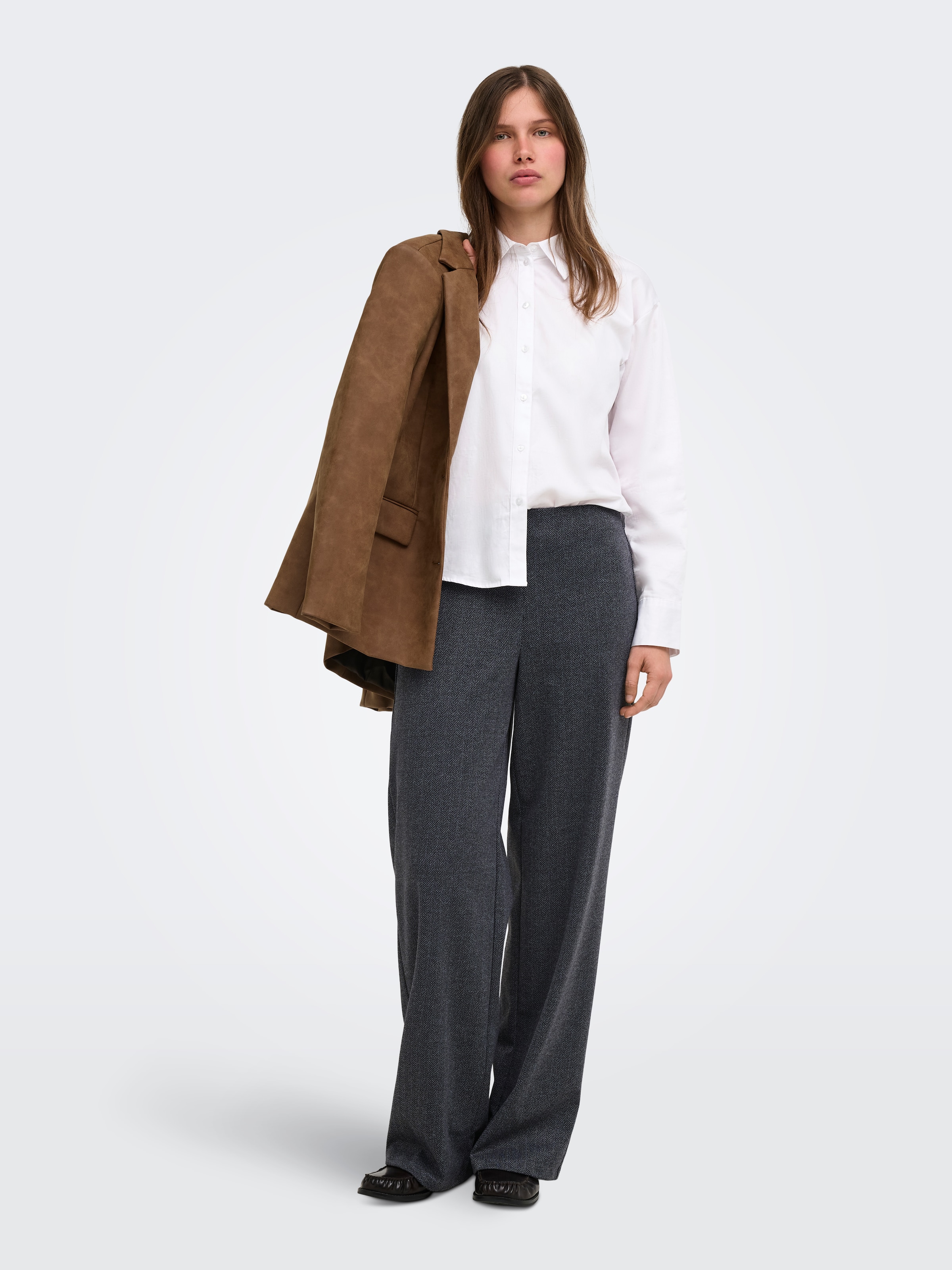 ONLY Anzughose »ONLBREMEN MW HERRINGBONE WIDE PANT PNT«  Materialmix