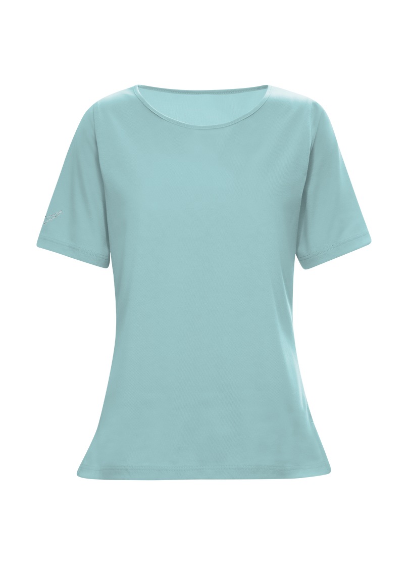 Trigema T-Shirt »TRIGEMA T-Shirt DELUXE Baumwolle mit Kristallsteinen«, (1 tlg.)