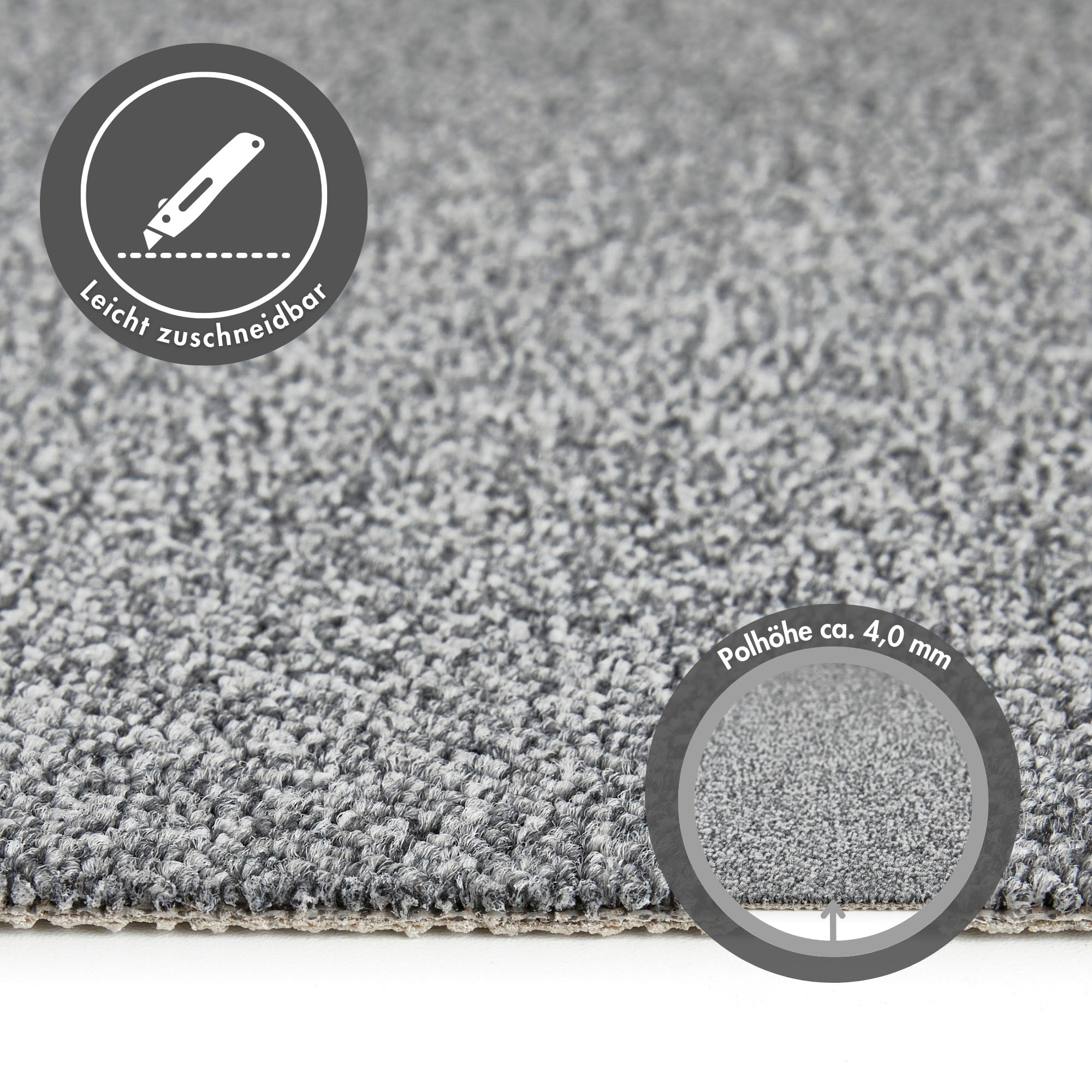 Andiamo Teppichboden »Matz, Schlinge, Made in Belgium«, rechteckig, 6 mm Höhe, meliert, Breite 400 cm oder 500 cm, strapazierfähig & pflegeleicht