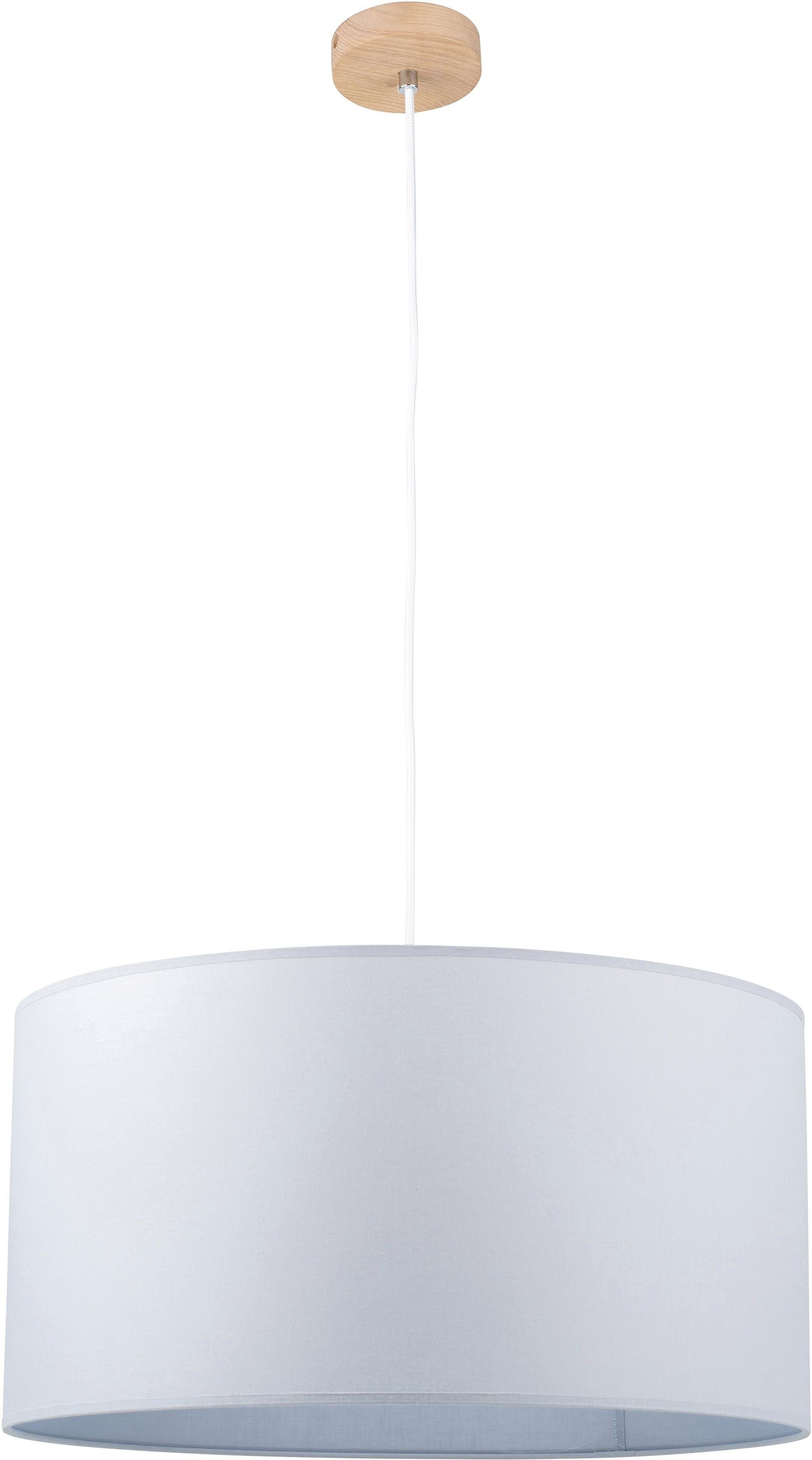 BRITOP LIGHTING Pendelleuchte »EKO«, E27, Hängeleuchte, Zeitlose Leuche, mit Textilschirm und Baldachin aus Eichenholz, Textilkabel kürbar, Made in Europe