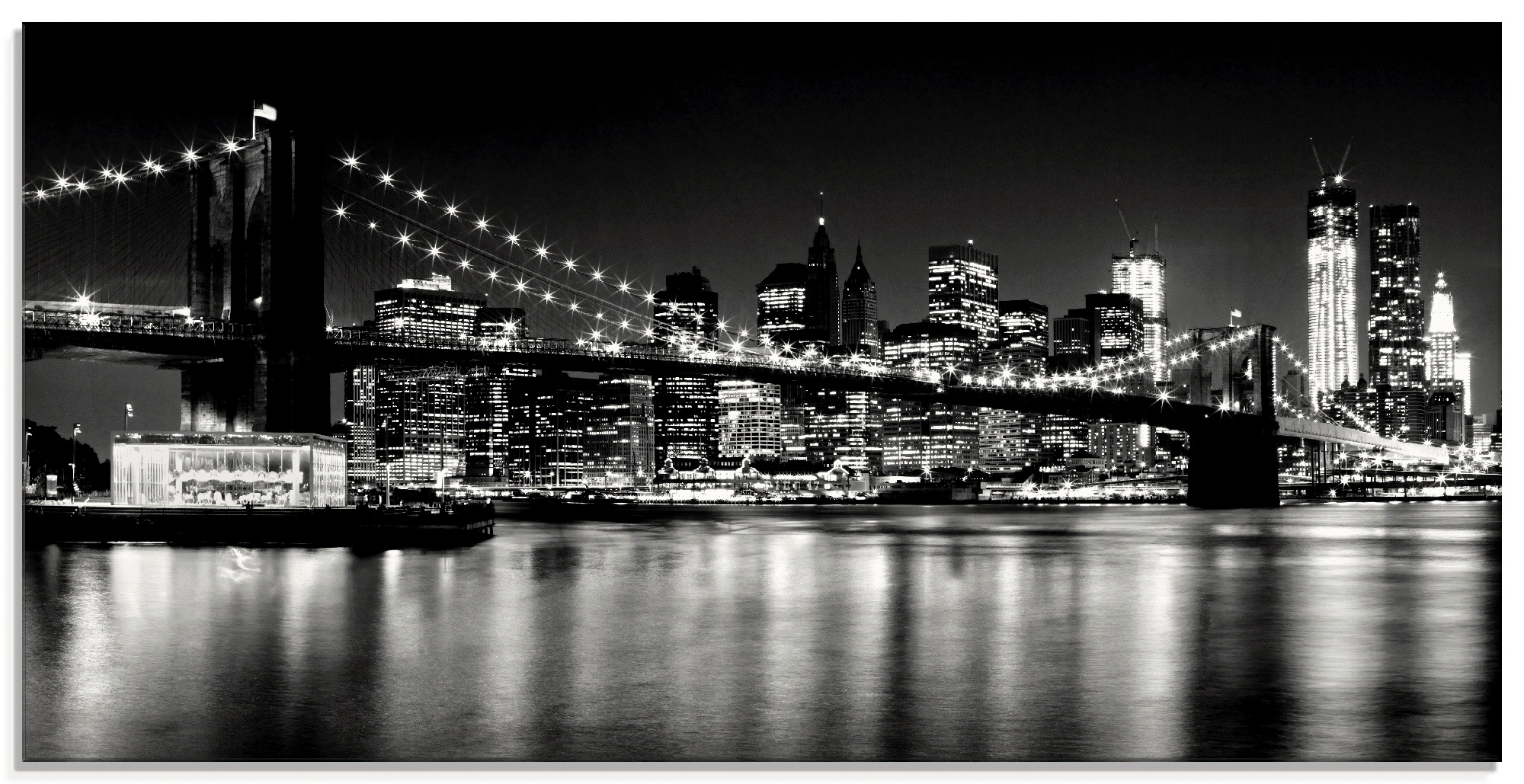 Artland Glasbild »Nächtliche Skyline Manhattan I«, Amerika, (1 St.)