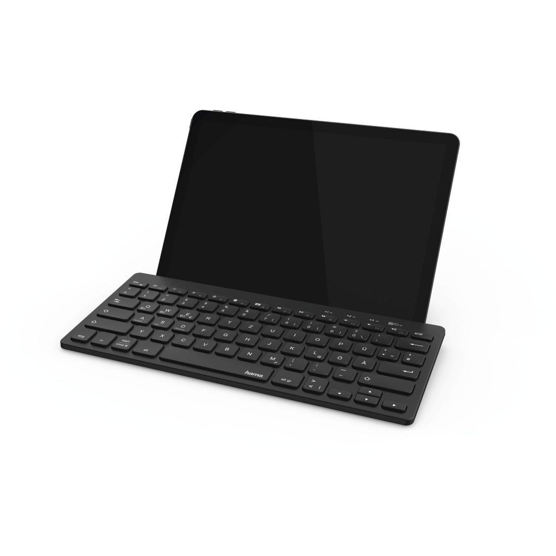 Hama Tastatur »Bluetooth Tastatur Tablet Smartphones mit Standfunktion«, Deutsche Tastatur (QWERTZ)