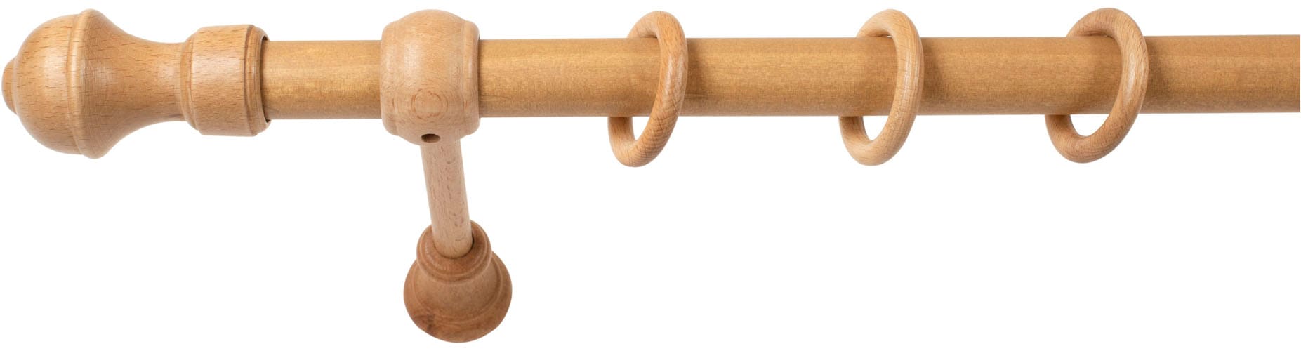 SN DECO GROUP Gardinenstange »Ares« 1 läufig-läufig Fixmaß 28 mm, Holz, verschiedene Längen und Farben, Komplettset