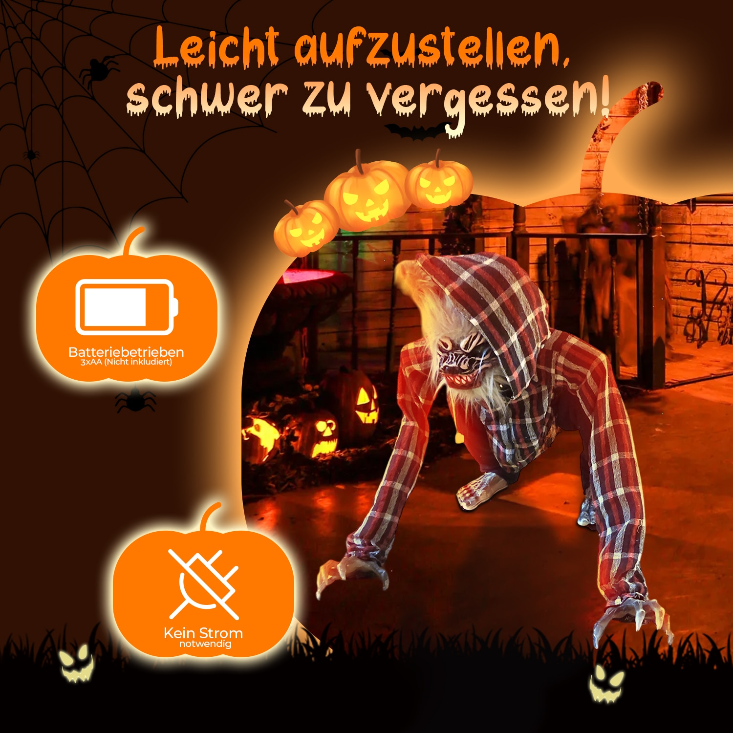 SHX Tierfigur »Hockender Wolf«, Kopf und Arme animiert, Soundeffekt