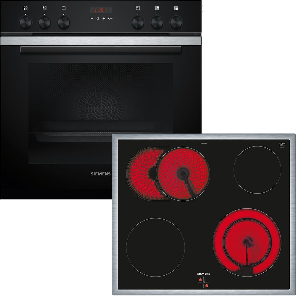 SIEMENS Elektro-Herd-Set »HE273ABS3«, mit Teleskopauszug nachrüstbar, Großflächengrill