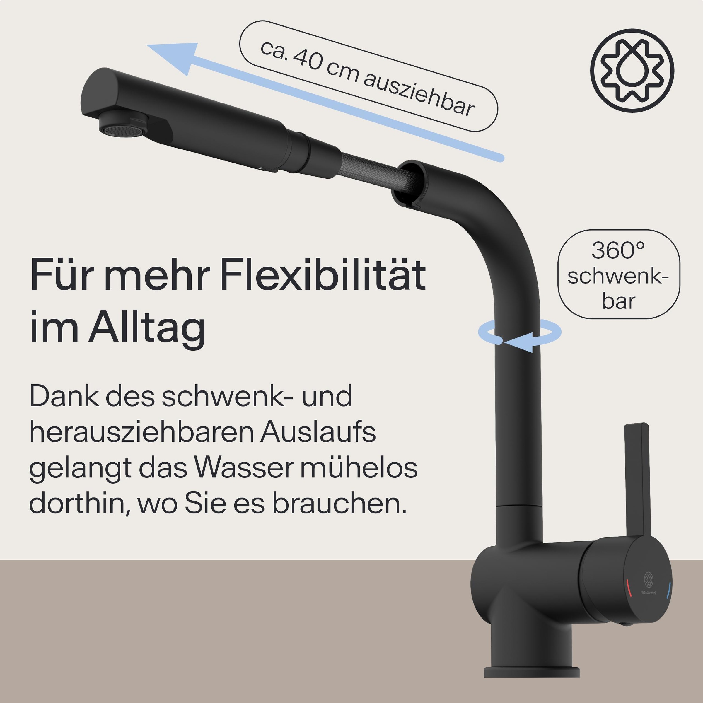 WASSERWERK Spültischarmatur »WK 4, Wasserhahn, Küche, Einhebelmischer«