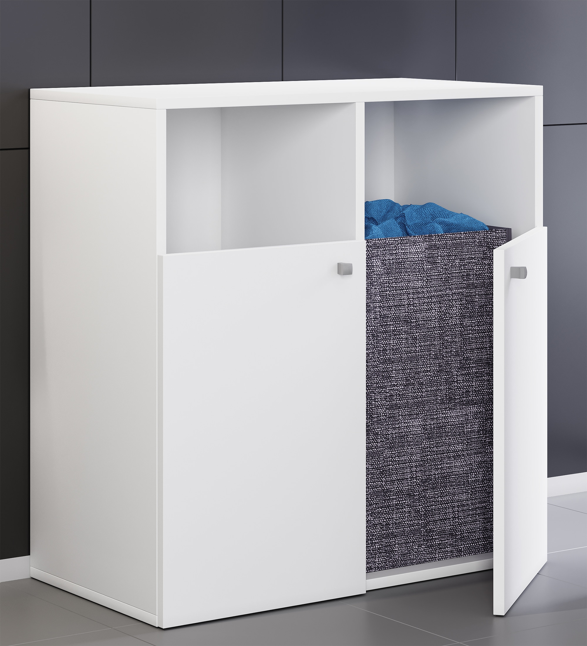 VCM Hochschrank »VCM Holz Wäscheschrank | Wäschetruhe | Wäschekorb | Maße ca. H. 74 x B. 80 x T. 39 cm - Dreso L 2f«, (1 St.)