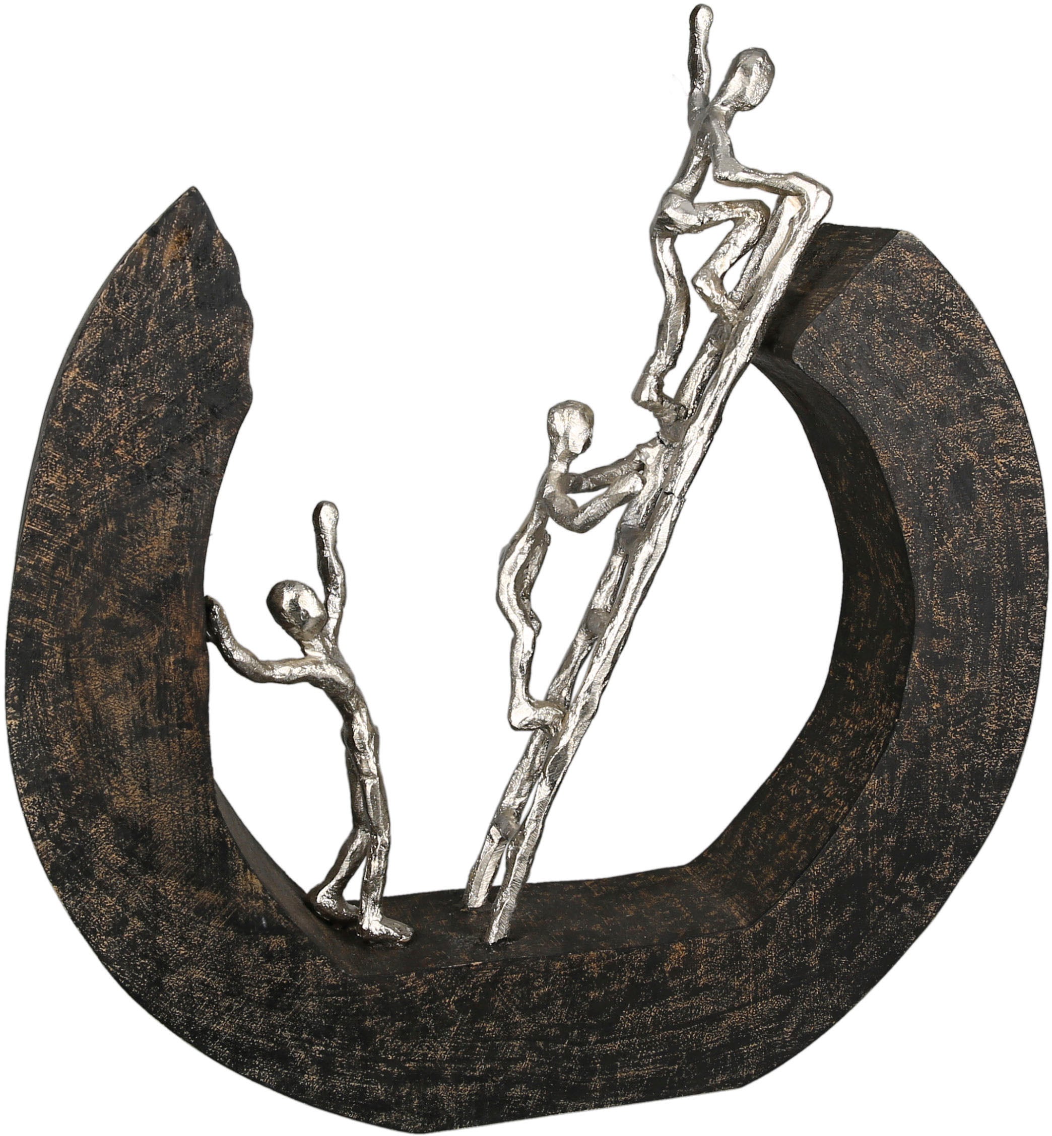 bei OTTO Casablanca »Skulptur Höhe cm, & Hinauf, Gilde Dekofigur aus (1 online 32 schwarz/silber«, Dekoobjekt, Metall Wohnzimmer Holz, by St.),