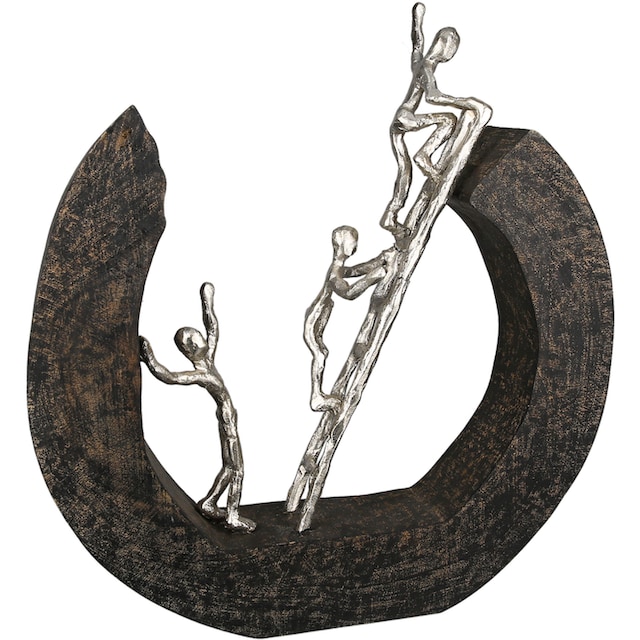 Casablanca by Gilde Dekofigur »Skulptur Hinauf, schwarz/silber«, (1 St.),  Dekoobjekt, aus Metall & Holz, Höhe 32 cm, Wohnzimmer online bei OTTO