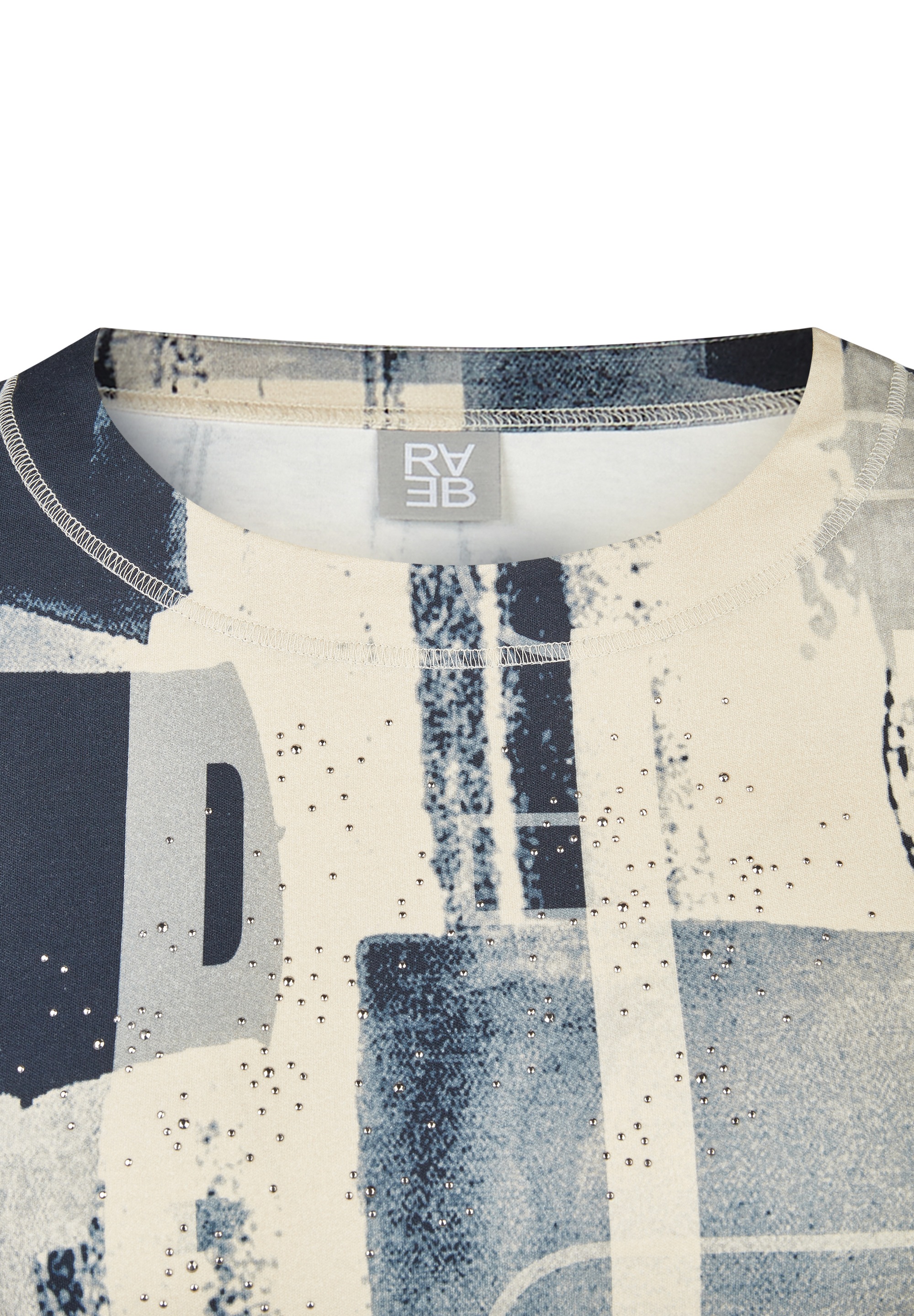 Rabe 3/4-Arm-Shirt mit grafischem Muster und Glitzer-Details