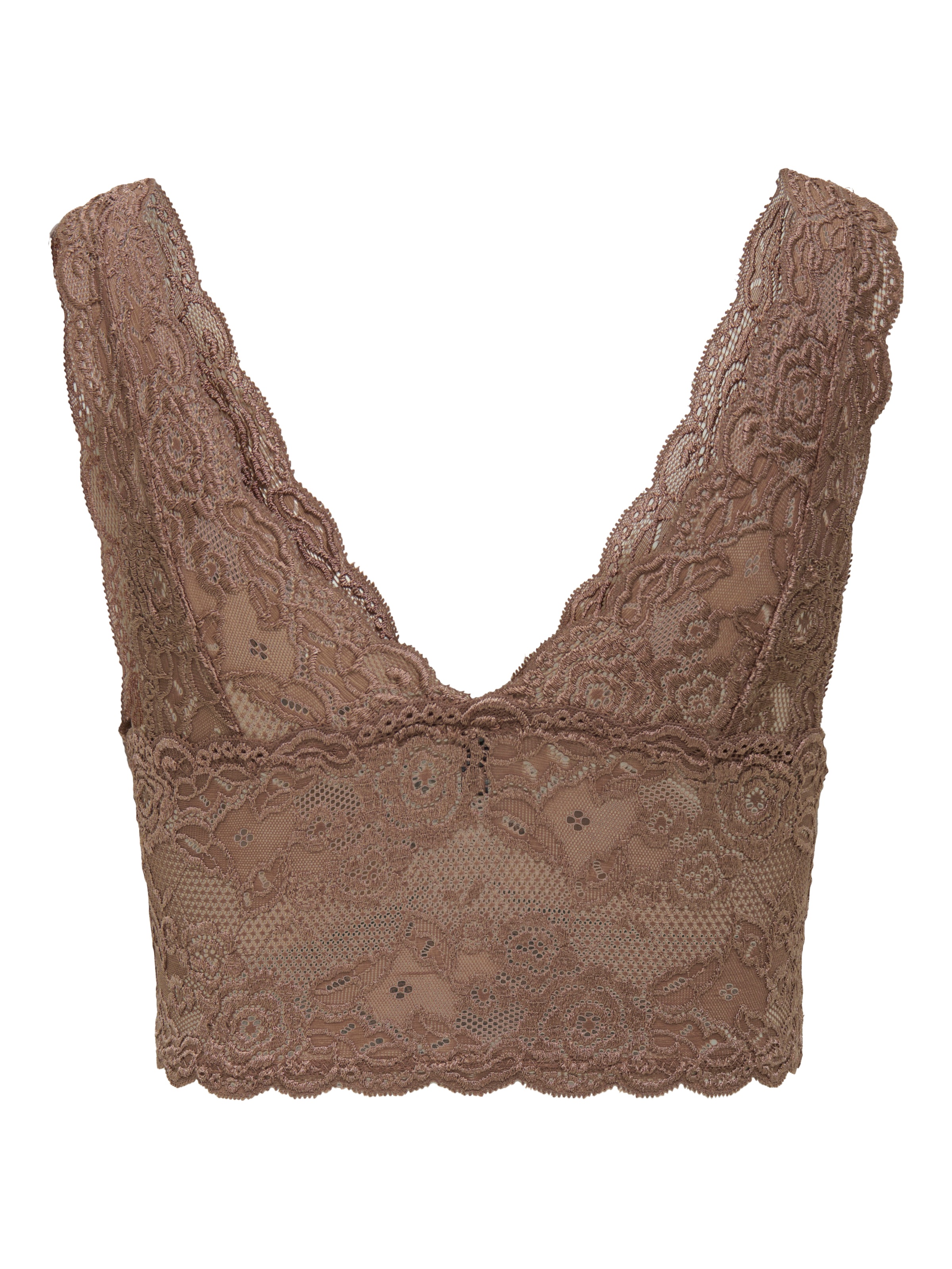 ONLY Spitzentop »ONLCHLOE – Spitzen-Bra mit gepolsterten Cups und Stretch«, regular fit, feminin, Spitze, Kunstfaser, V-Ausschnitt