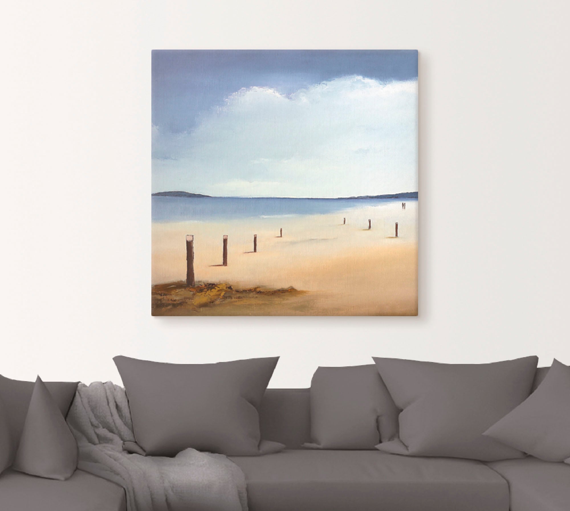 Artland Leinwandbild »Am Strand entlang« Strand 1 Stk. tlg. auf Holzrahmen gespannt