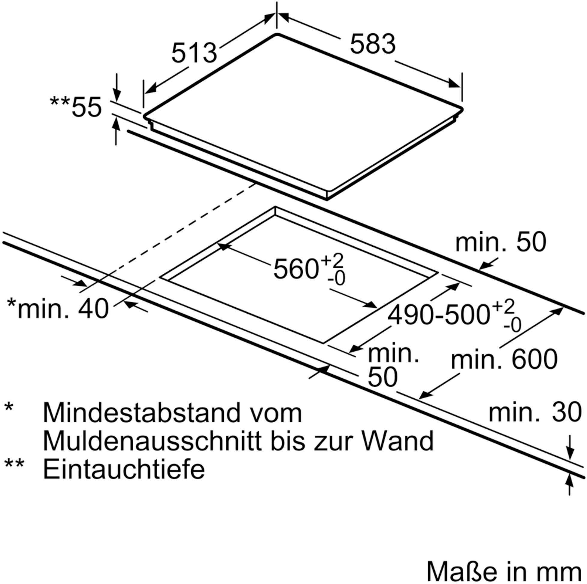 NEFF Flex-Induktions-Herd-Set »E1CCD2AN1«, mit Teleskopauszug nachrüstbar, EasyClean, CircoTherm® Heißluftsystem