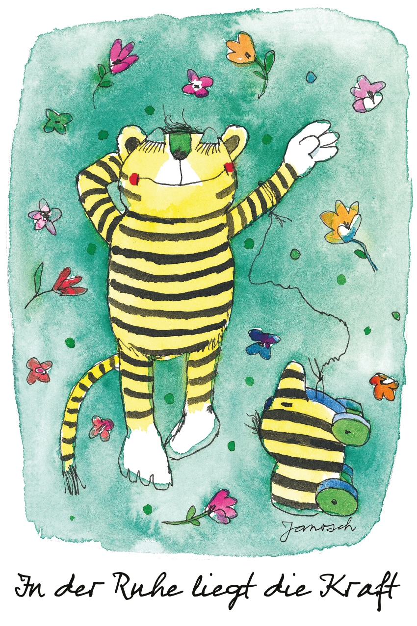 LuckyLinde Wanddekoobjekt »Der kleine Tiger - In der Ruhe...«, (1 St.), Exklusive JANOSCH Kindermotive, Stahlschild