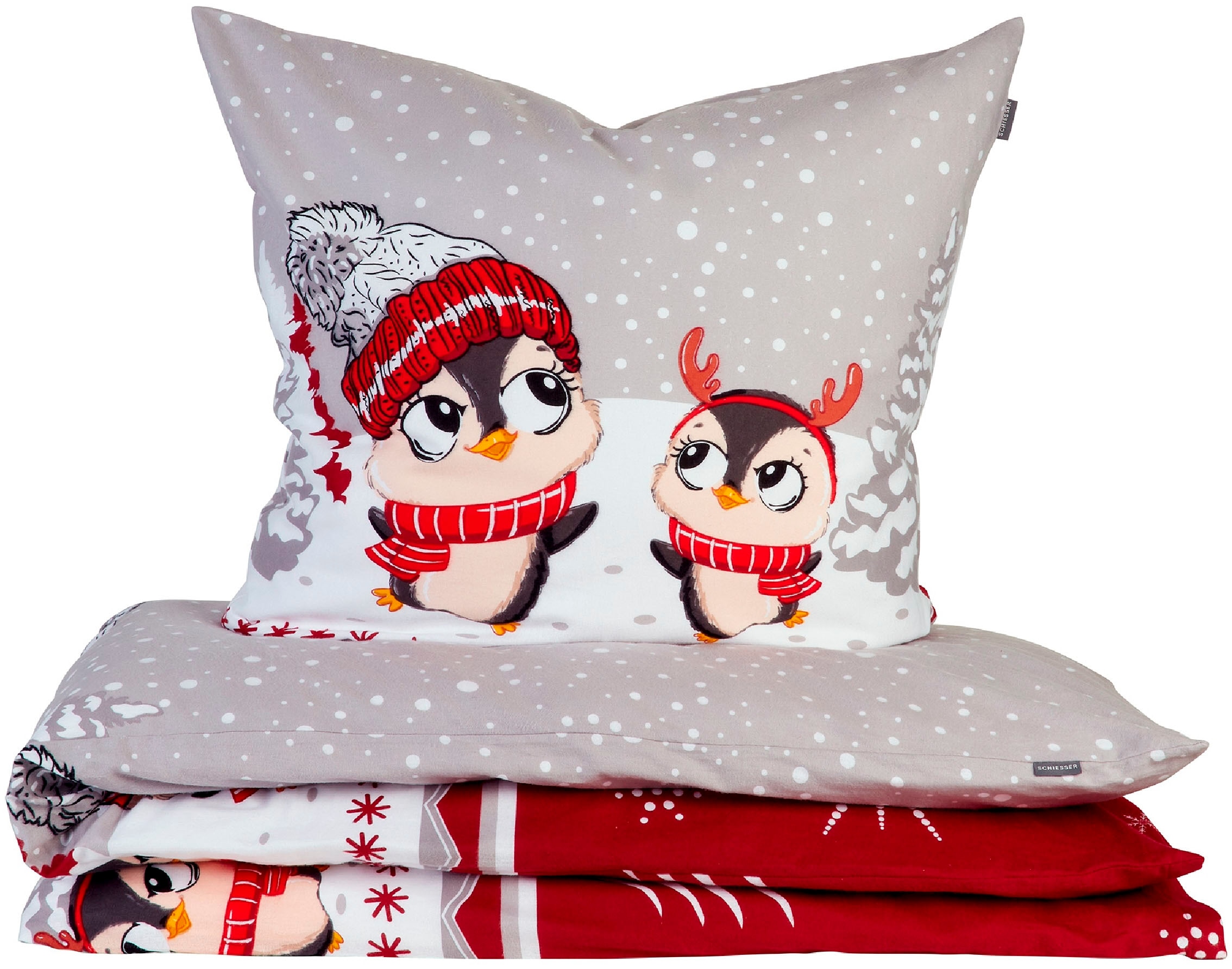 Schiesser Bettwäsche »Antoni aus weicher Baumwolle mit coolem Winterprint« 2 Stk. tlg. MADE IN GREEN by OEKO-TEX®-zertifiziert