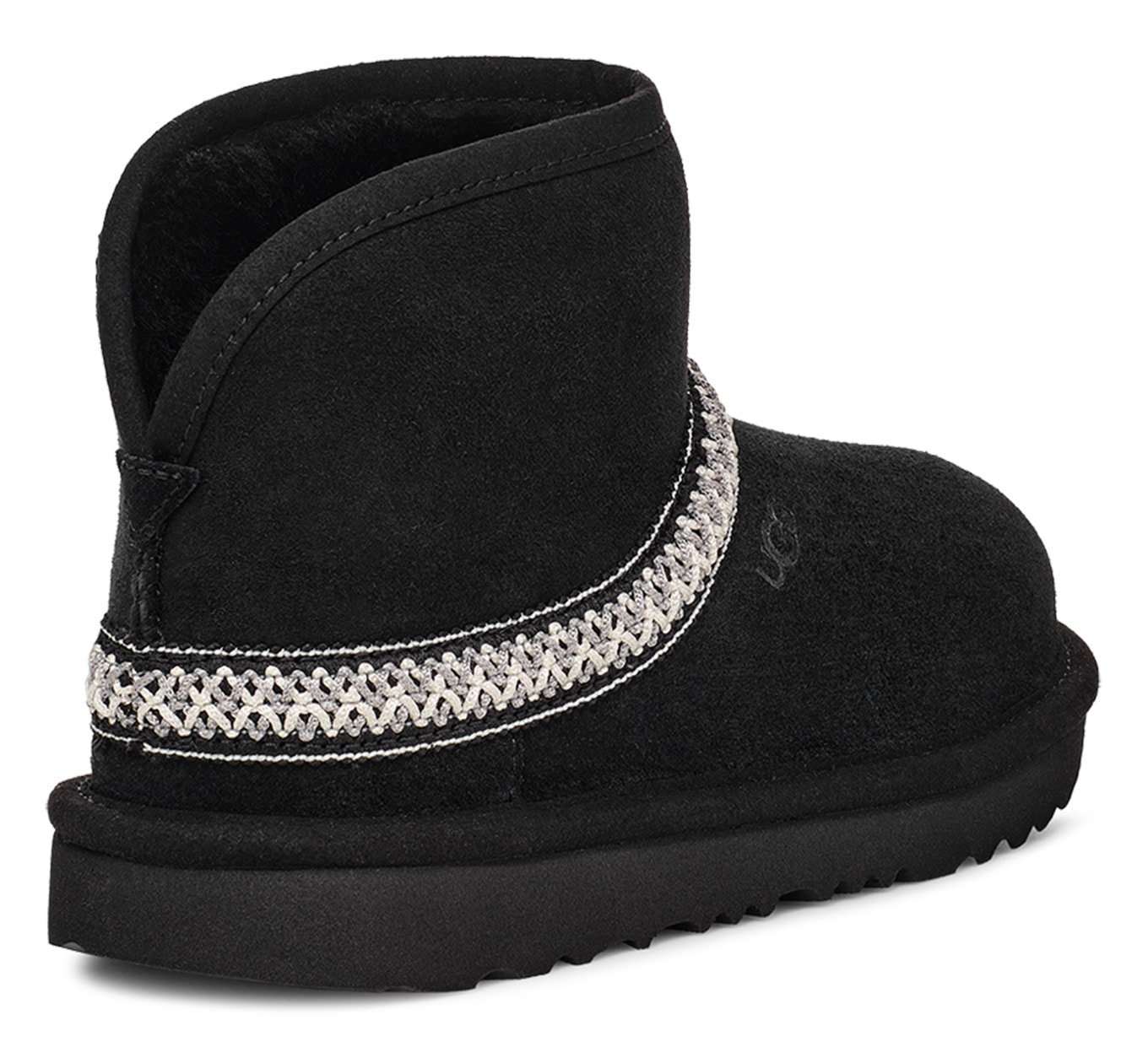 UGG Schlupfboots »CLASSIC MINI CRESCENT«, Schlupfstiefel, Hüttenschuh, Winterschuh mit Lammfellkragen