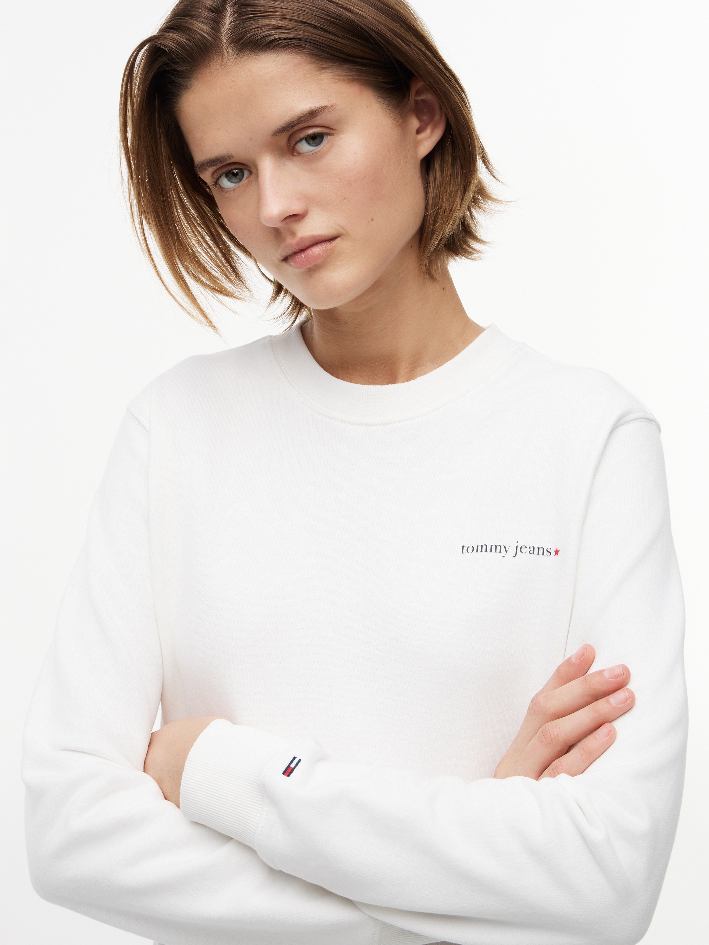 Tommy Jeans Sweatshirt »TJW REG ESS LOGO 1 CREW EXT«, Baumwolle, Logodruck
